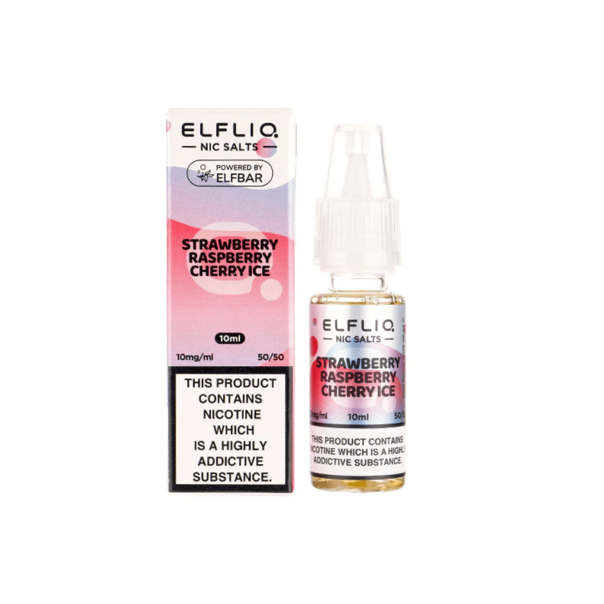 Elfliq Nic Salt - Strawberry Raspberry Cherry Ice 10ml - Electromist.co.ukE - LiquidElfliq