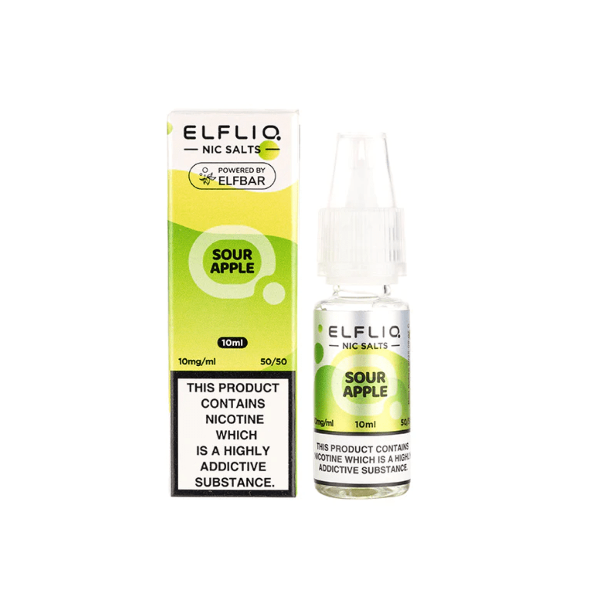 Elfliq Nic Salt - Sour Apple 10ml - Electromist.co.ukE - LiquidElfliq