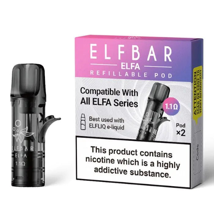 ELFBAR ELFX Refillable Pods 1.1ohm (pack of 2) - Electromist.co.ukpodsElf Bar