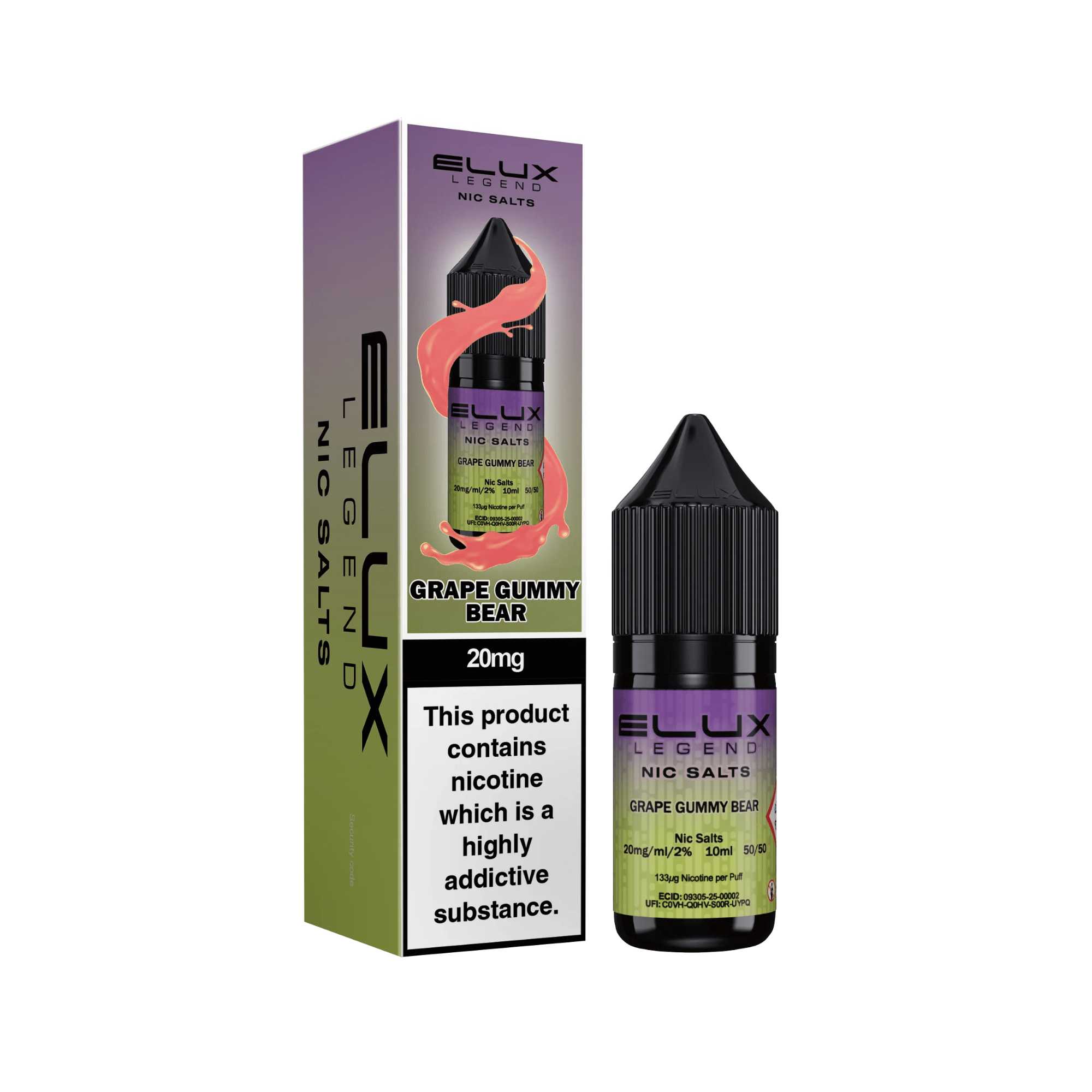 ELUX SALTS Grape Gummy Bear 10ML - Electromist.co.ukE - LiquidElux