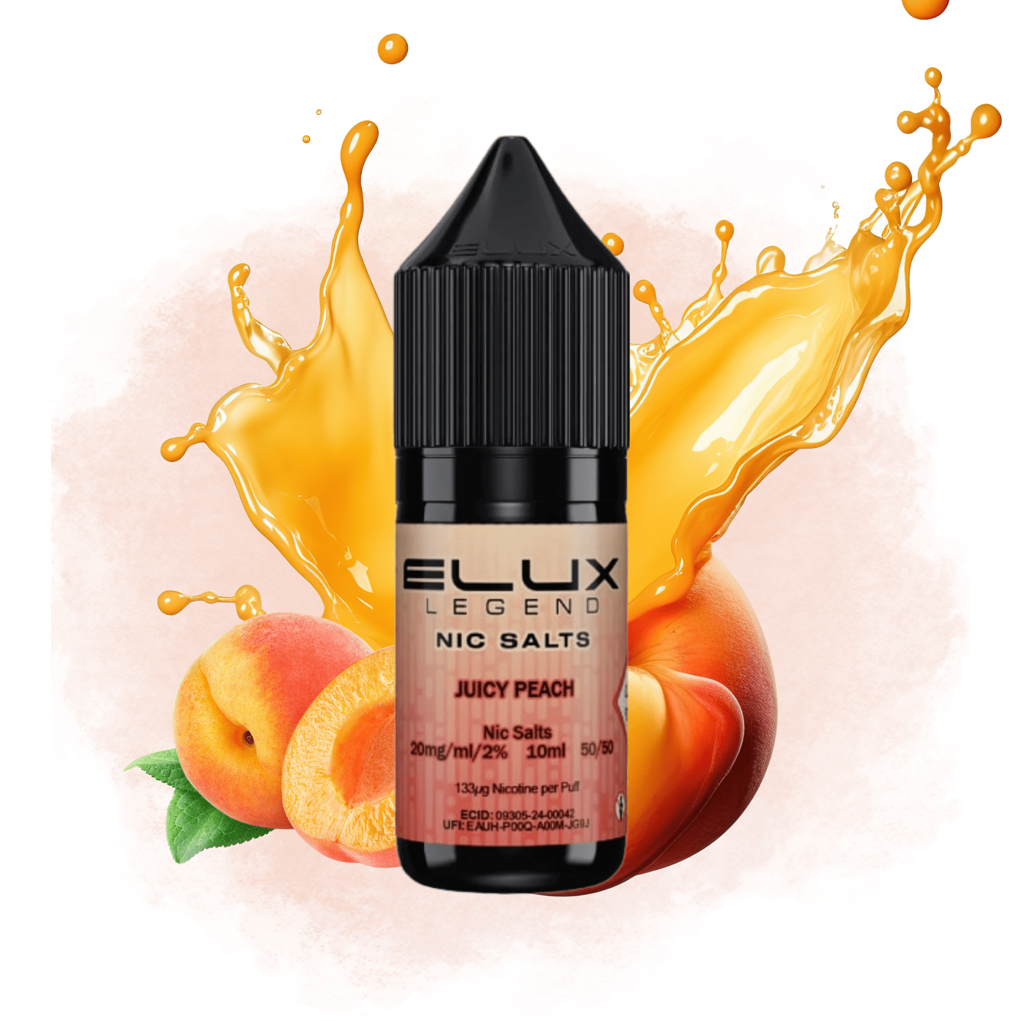 ELUX SALTS Juicy Peach 10ML - Electromist.co.ukE - LiquidElux