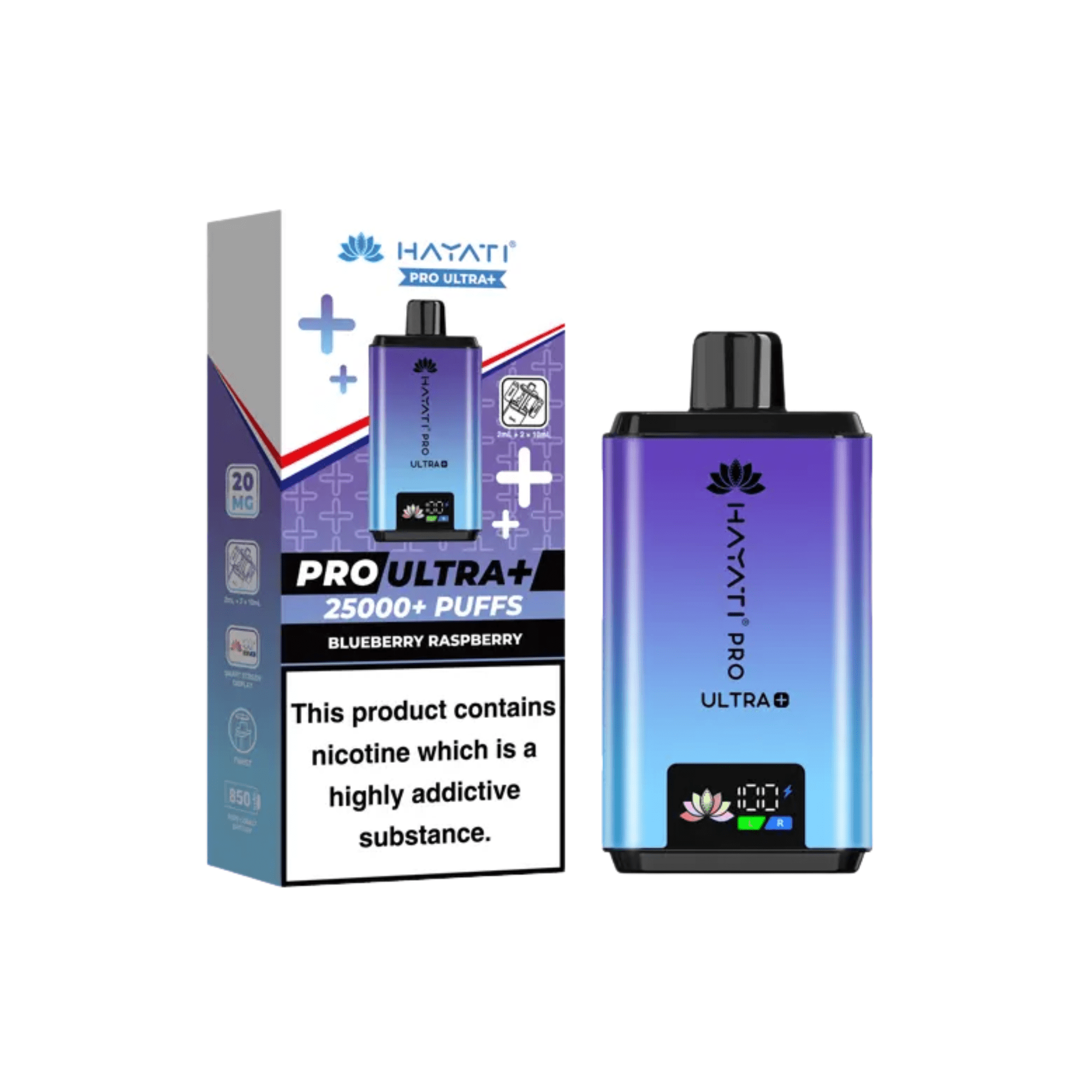 Hayati Pro Ultra+ 25000 Puffs Kit - Blueberry Raspberry 20mg - Electromist.co.ukPod kitsHayati