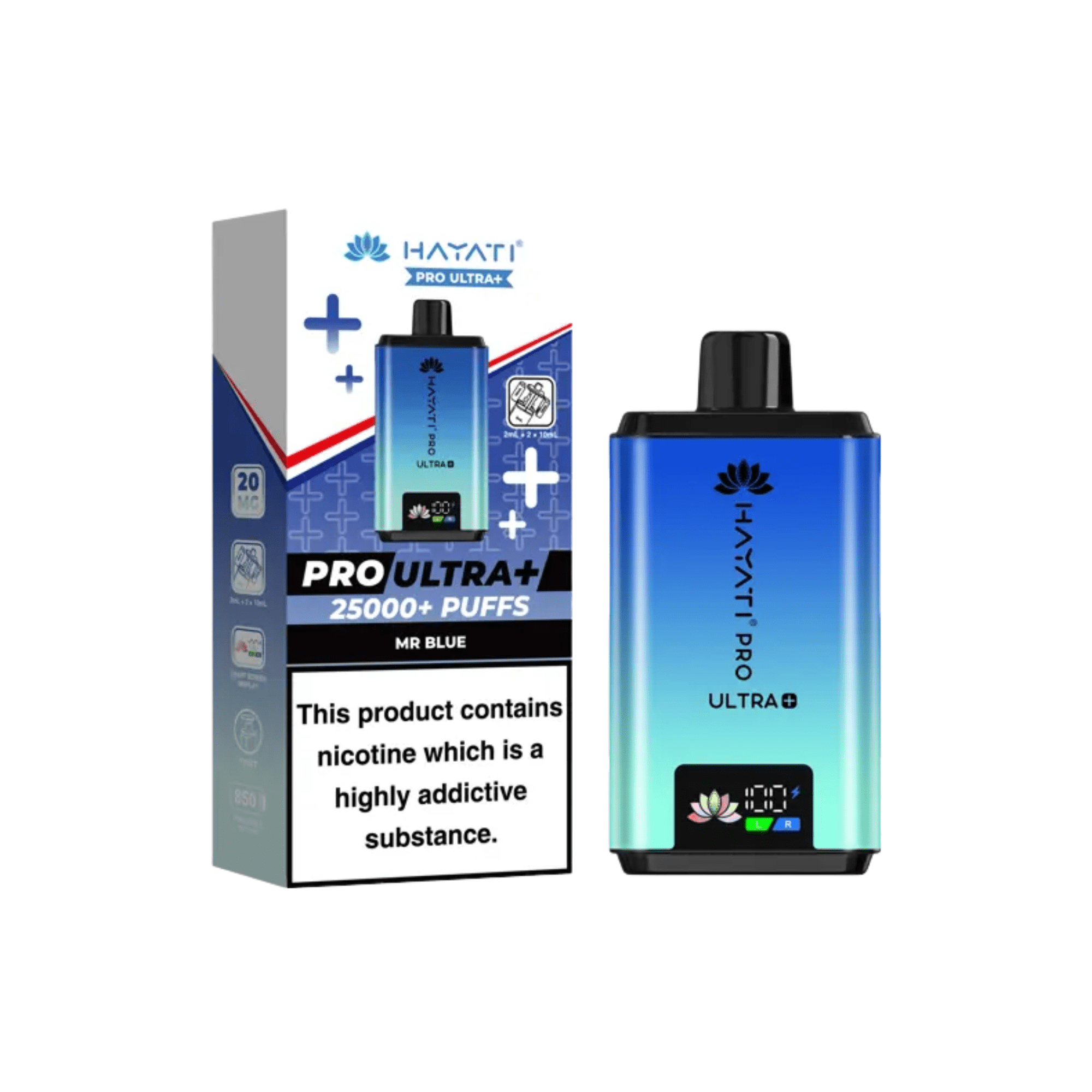 Hayati Pro Ultra+ 25000 Puffs Kit - Mr Blue 20mg - Electromist.co.ukPod kitsHayati