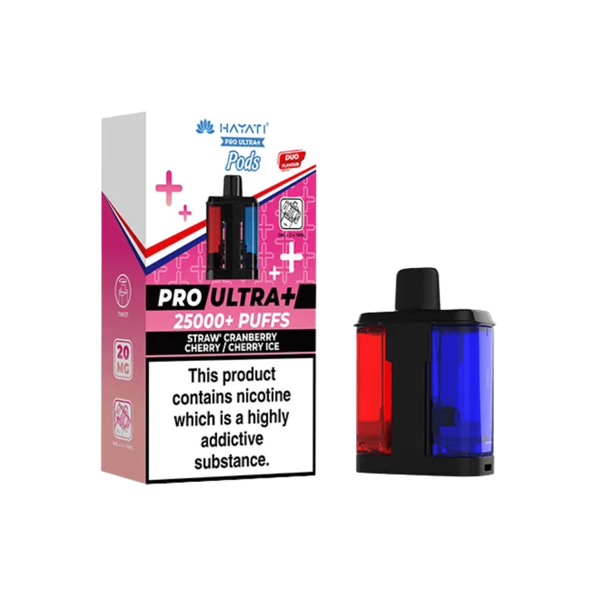Hayati Pro Ultra+ 25000 Refill Pods - Straw Cranberry Cherry / Cherry Ice 20mg - Electromist.co.ukreplacement podsHayati