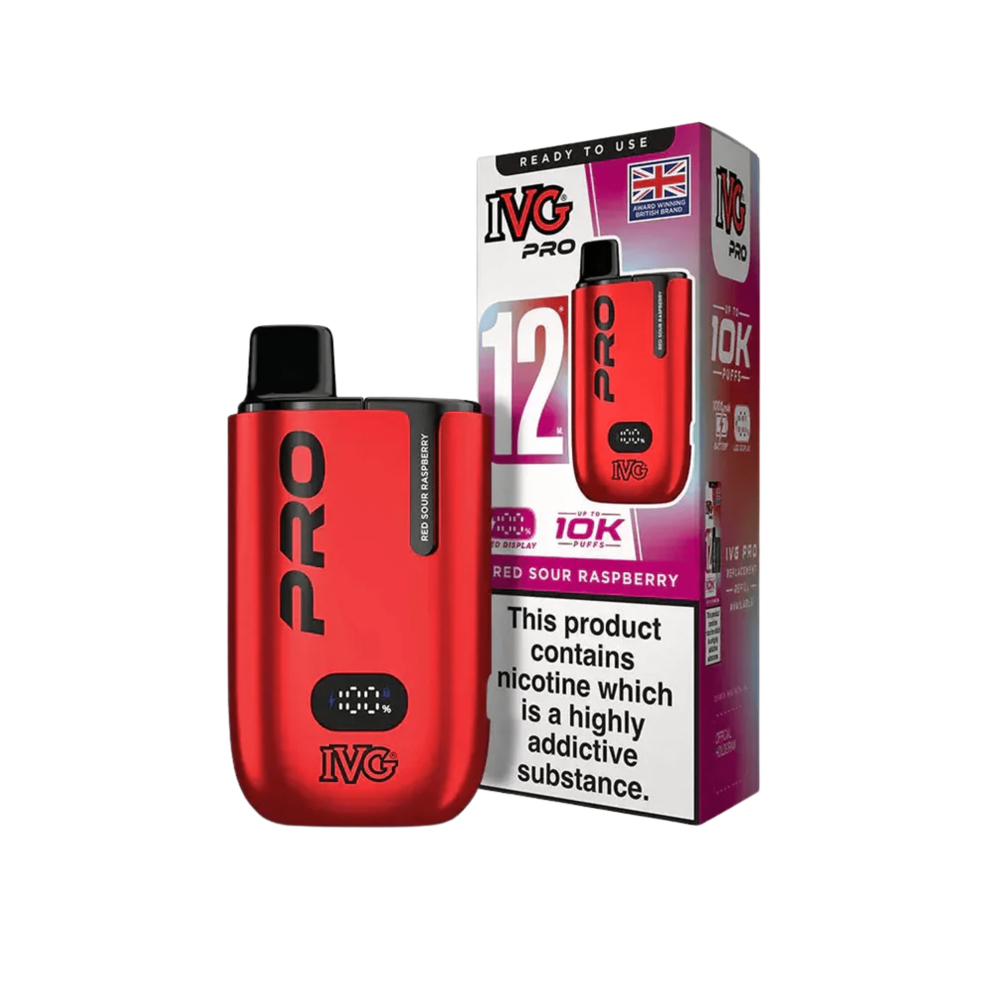 IVG PRO 10K Vape Kit - Red Sour Raspberry - Electromist.co.ukPod kitsIVG