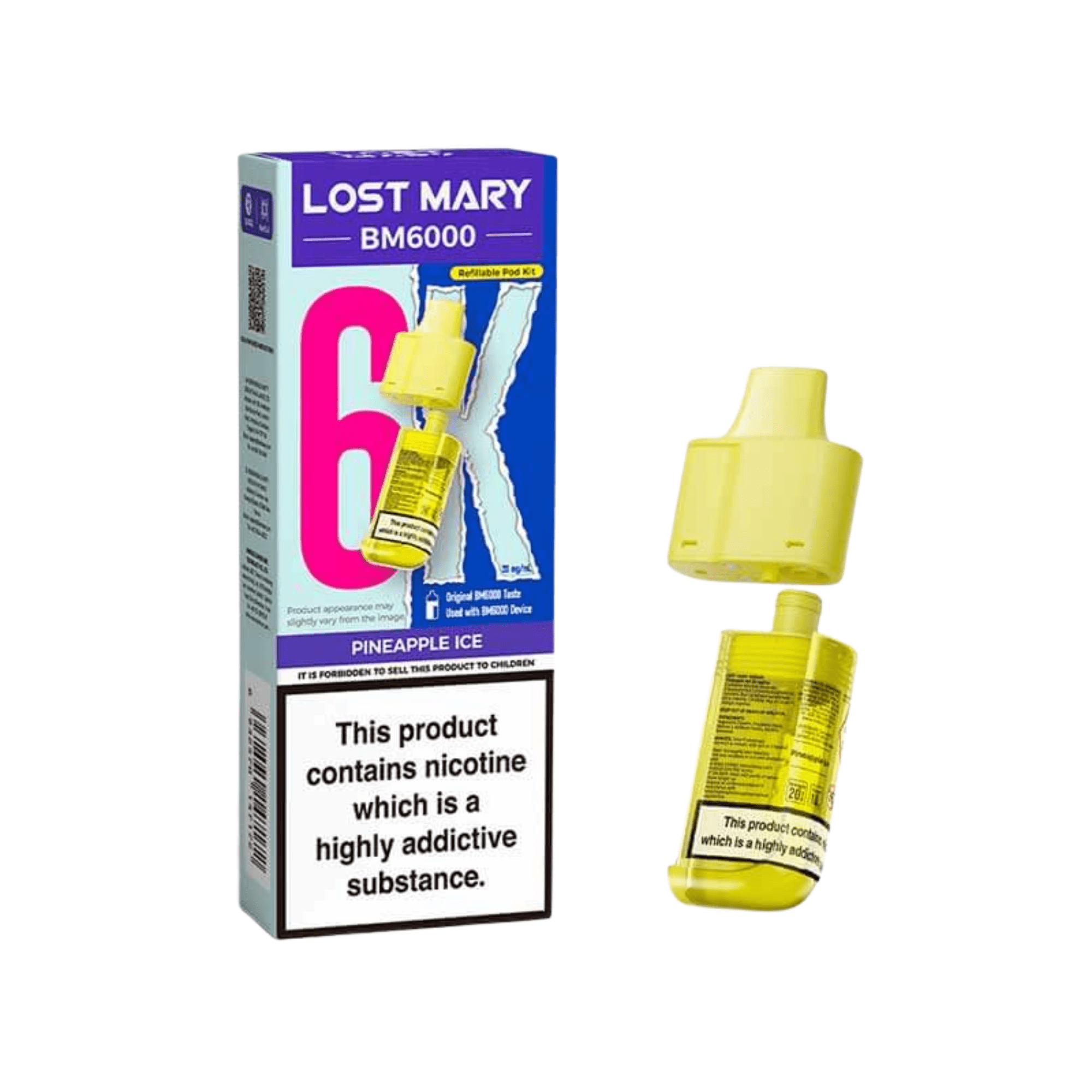 Lost Mary BM6000 - Refillable Pods Pineapple Ice 20mg - Electromist.co.ukPod kitsLost Mary