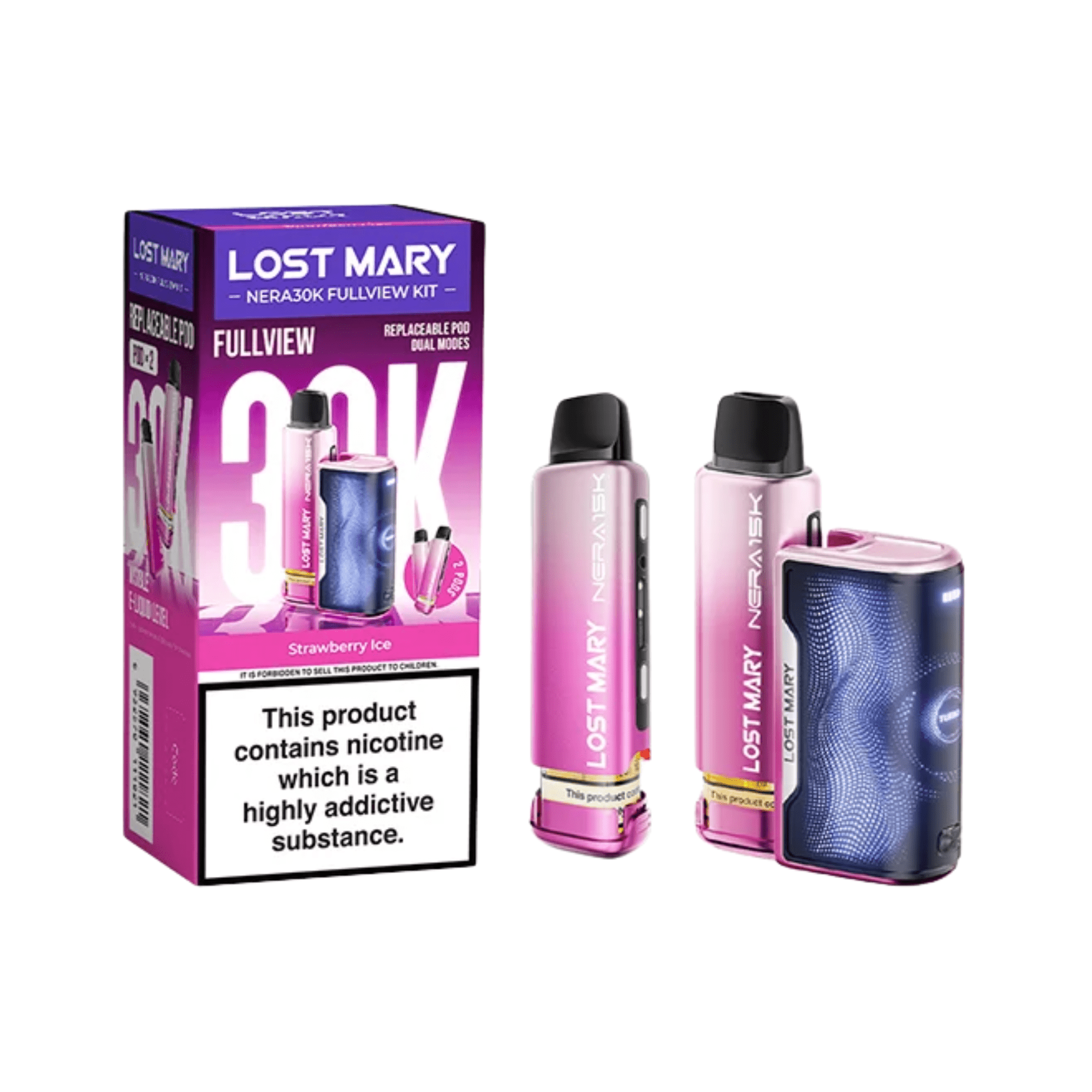 Lost Mary Nera 30K Fullview Kit - Strawberry Ice - Electromist.co.ukLost Mary