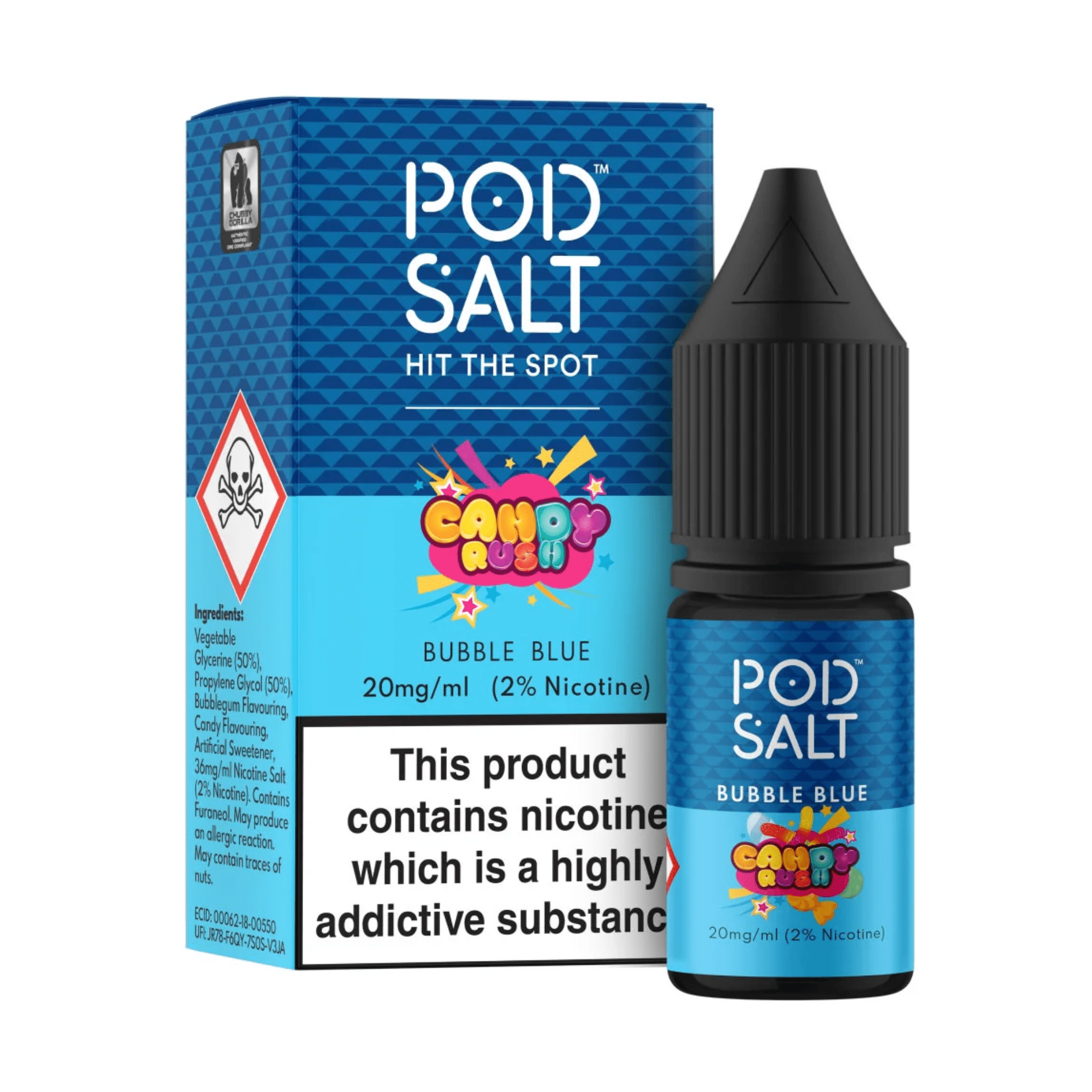 Pod Salt - Bubble Blue 10ml - Electromist.co.ukEliquidPod Salt
