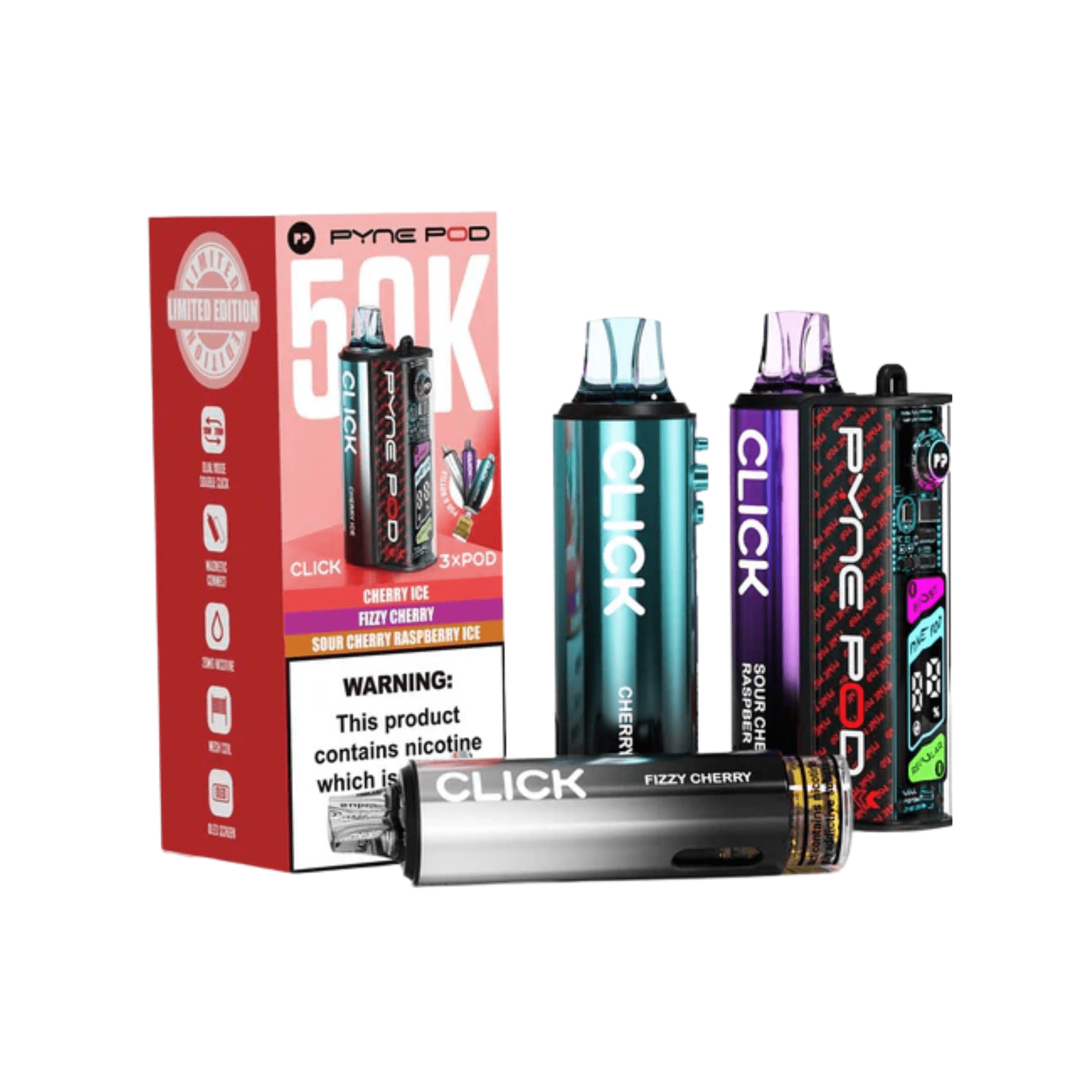 PYNE POD 50K Click Kit - Cherry Edition - Electromist.co.ukPod kitsPyne Pod