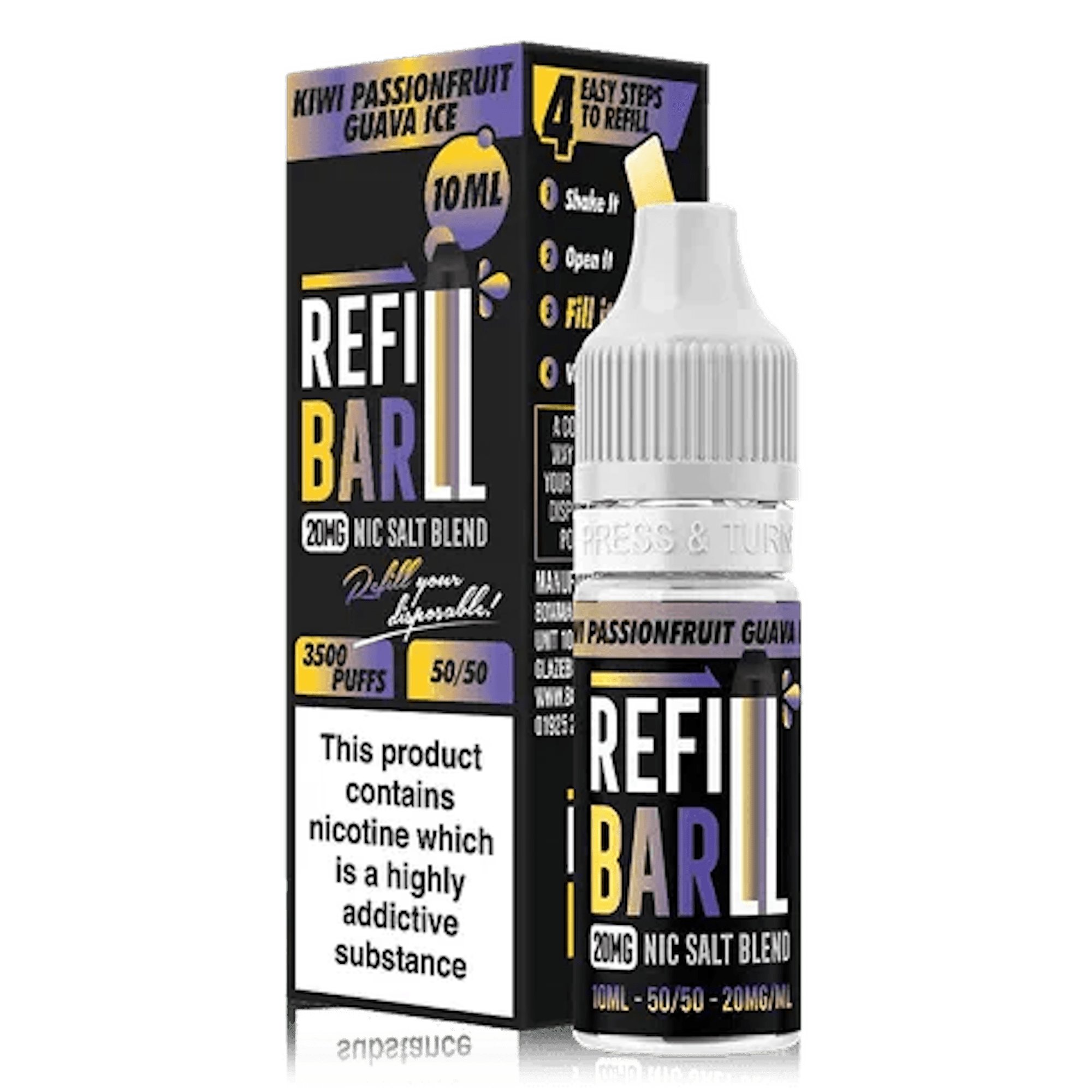 Refill Bar - Kiwi Passion Guava Ice 10ml - Electromist.co.ukE - LiquidRefill Bar
