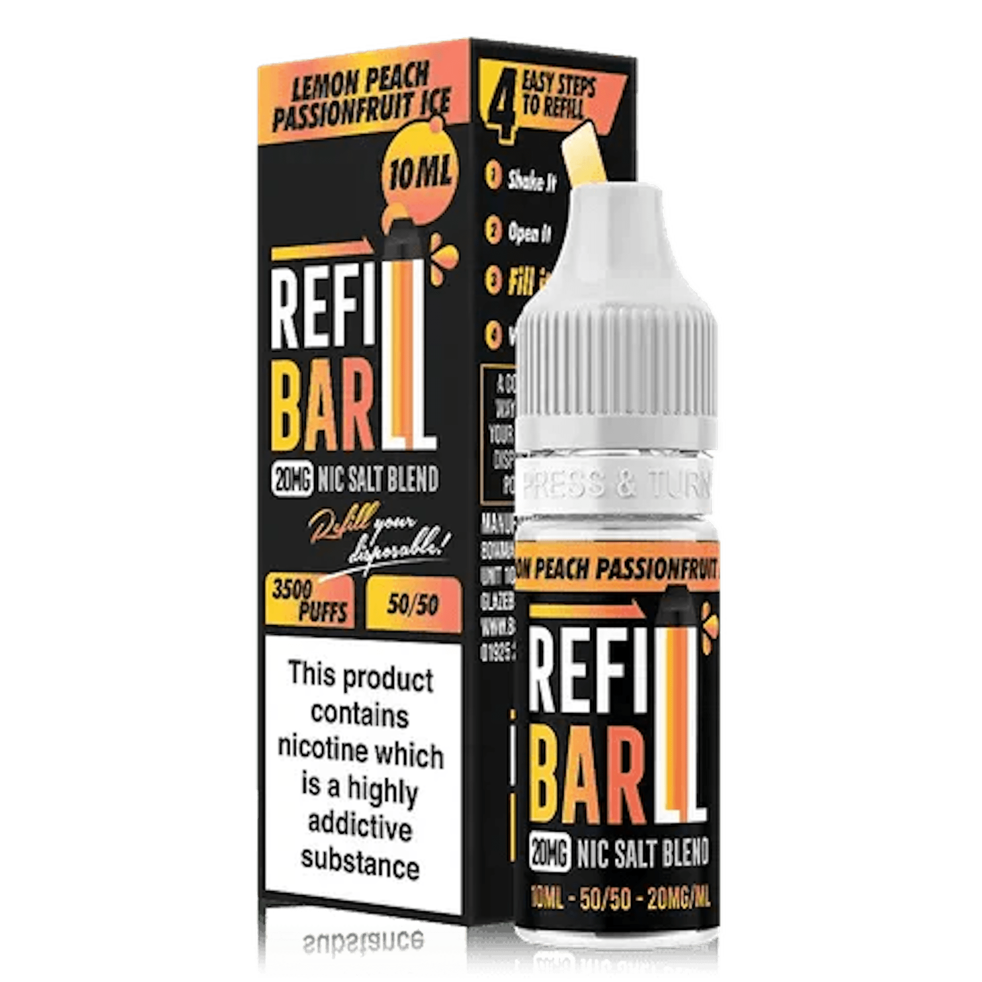 Refill Bar - Lemon Peach Passion 10ml - Electromist.co.ukE LiquidRefill Bar