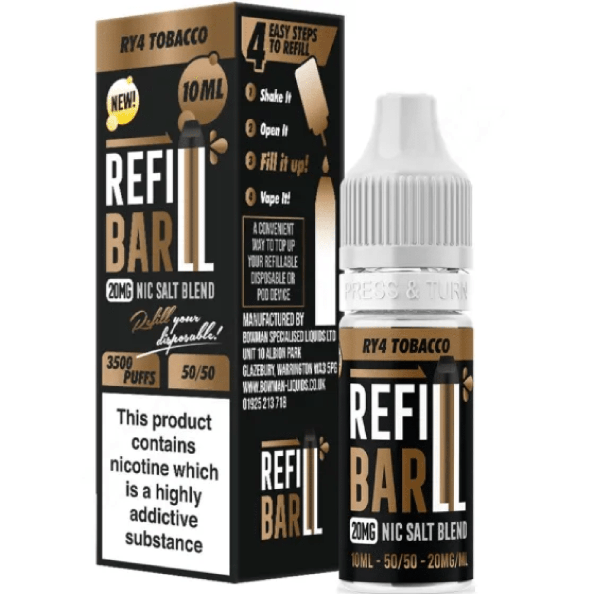 Refill Bar - RY4 10ml - Electromist.co.ukE - LiquidRefill Bar
