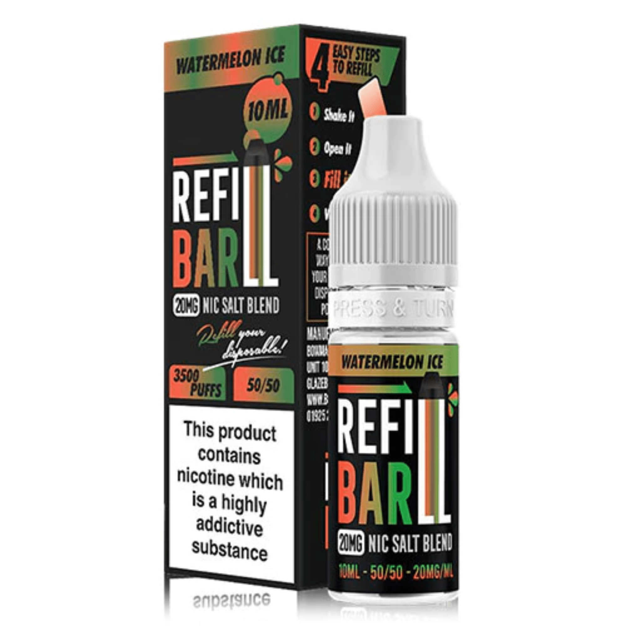 Refill Bar - Watermelon Ice 10ml - Electromist.co.ukE - LiquidRefill Bar