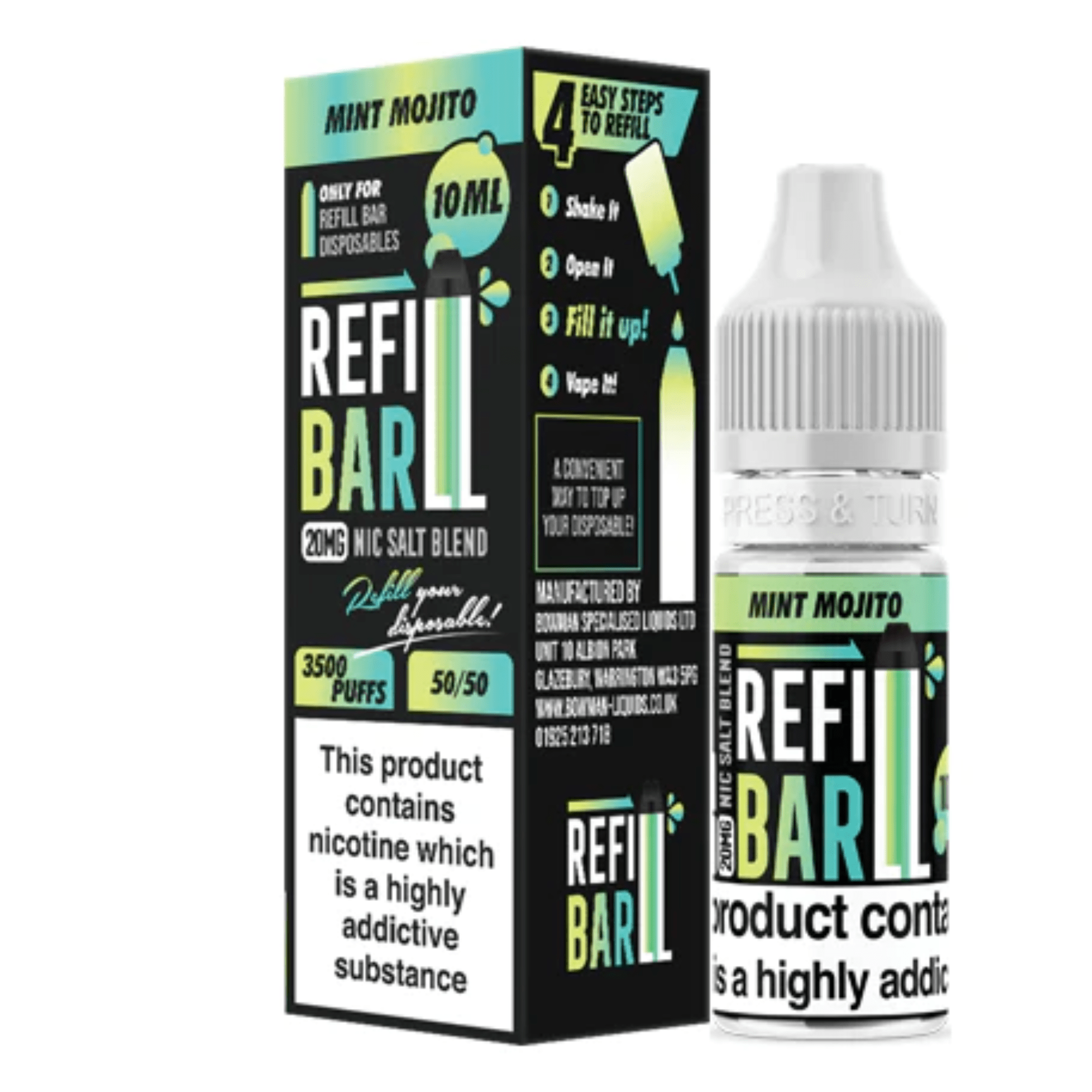 Refill Bar - Mint Menthol Mojito 10ml - Electromist.co.ukE LiquidRefill Bar