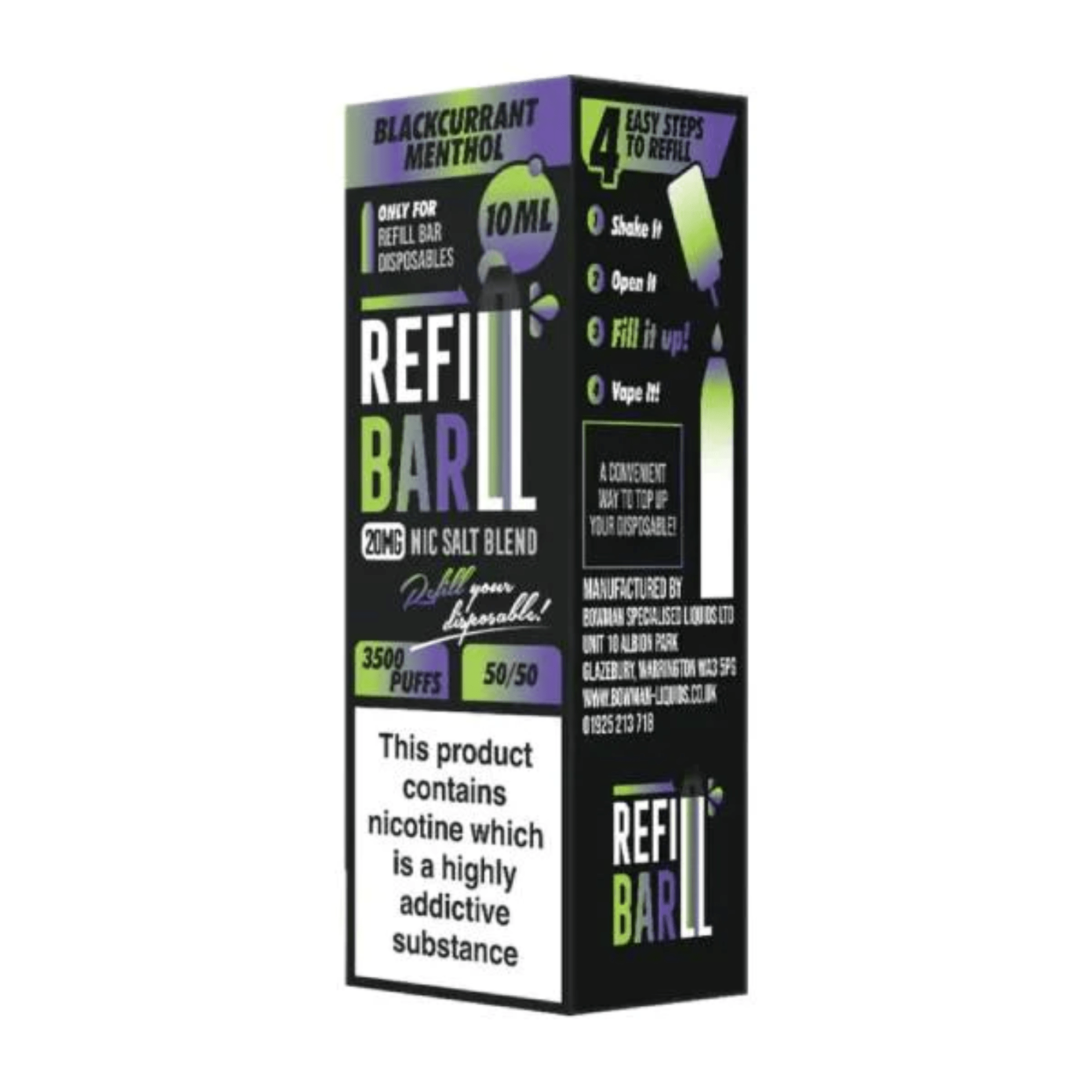 Refill Bar - Blackcurrant Menthol 10ml - Electromist.co.ukE - LiquidRefill Bar