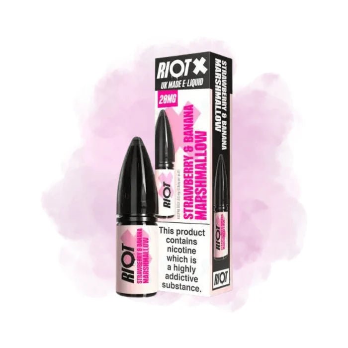 Riot X Nic Salts 10ML - Strawberry Banana Mashmello - Electromist.co.ukE - LiquidRiot Squad