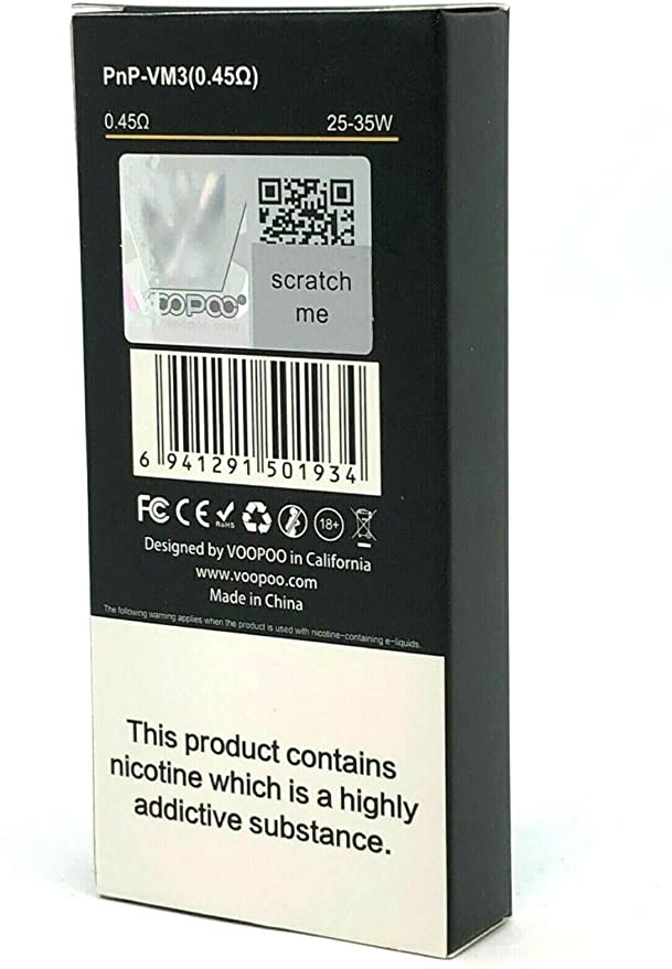 Voopoo PNP VM3 Coils - 0.45ohm (Pack of 5) at Electromist.co.uk