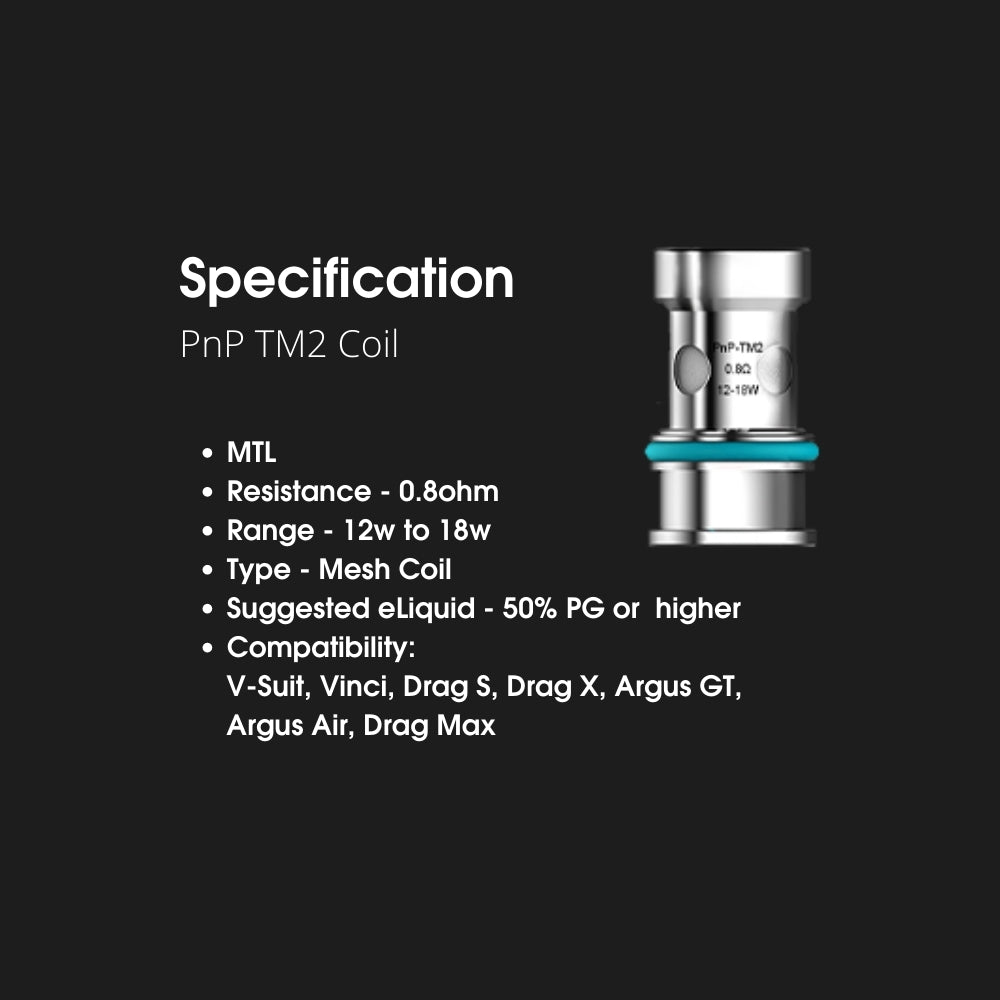 Voopoo PnP - TM2 5 Pack 0.8 Ohm Coils - Electromist.co.ukCoilVoopoo