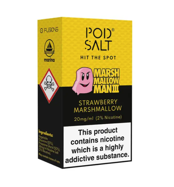 pod salt, marshmallow, marshmallow man, pod salt marshmallow man, 10ml, 11mg, 20mg, eliquid