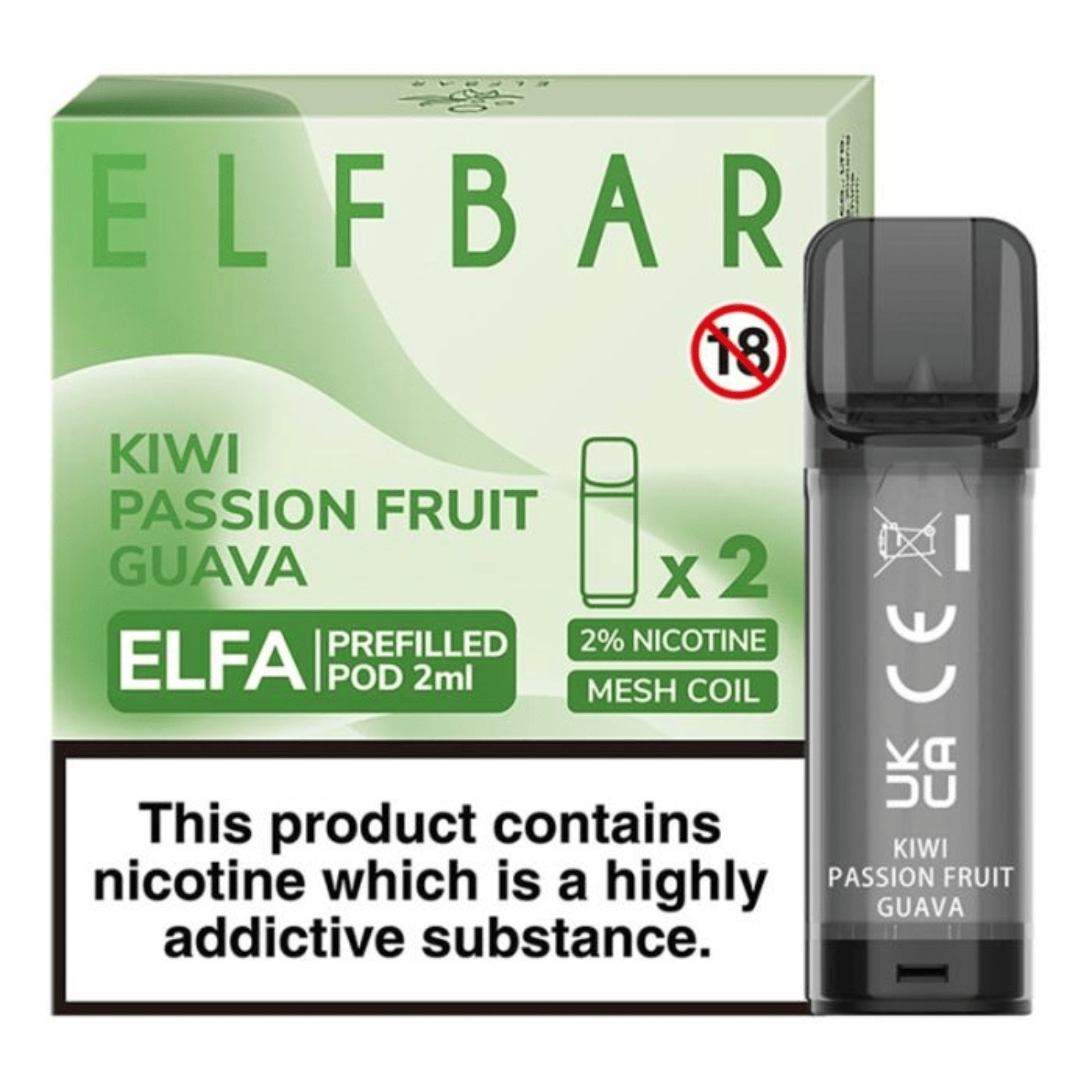 Elfbar Kiwi Passion Guava Pods - Electromist.co.ukprefilled podsElf Bar