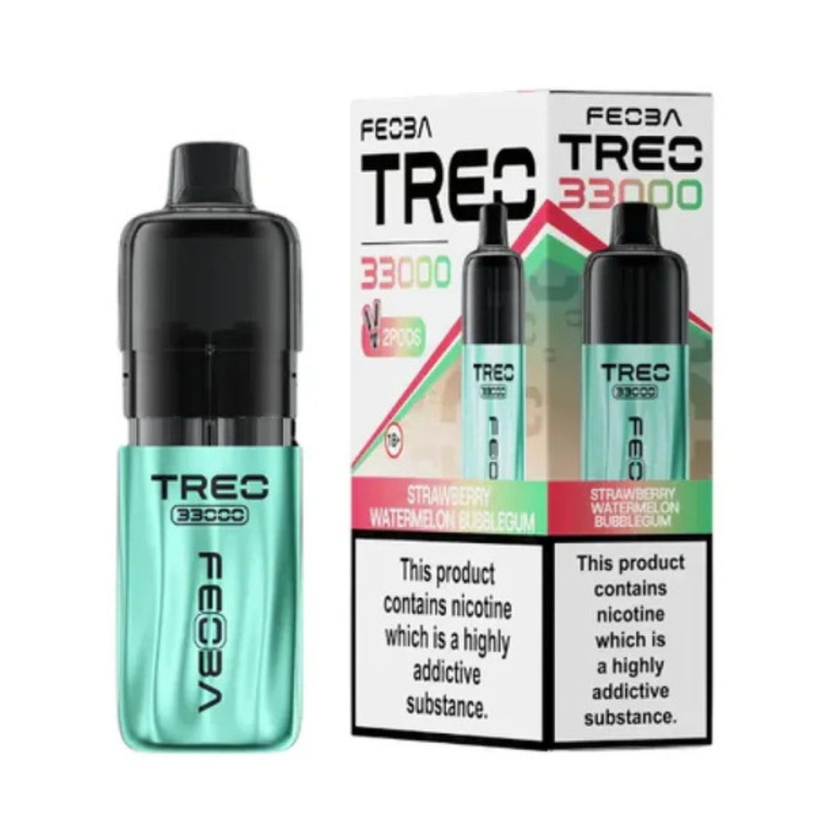 FEOBA TREO 33K Vape Kit - Strawberry Watermelon Bubblegum