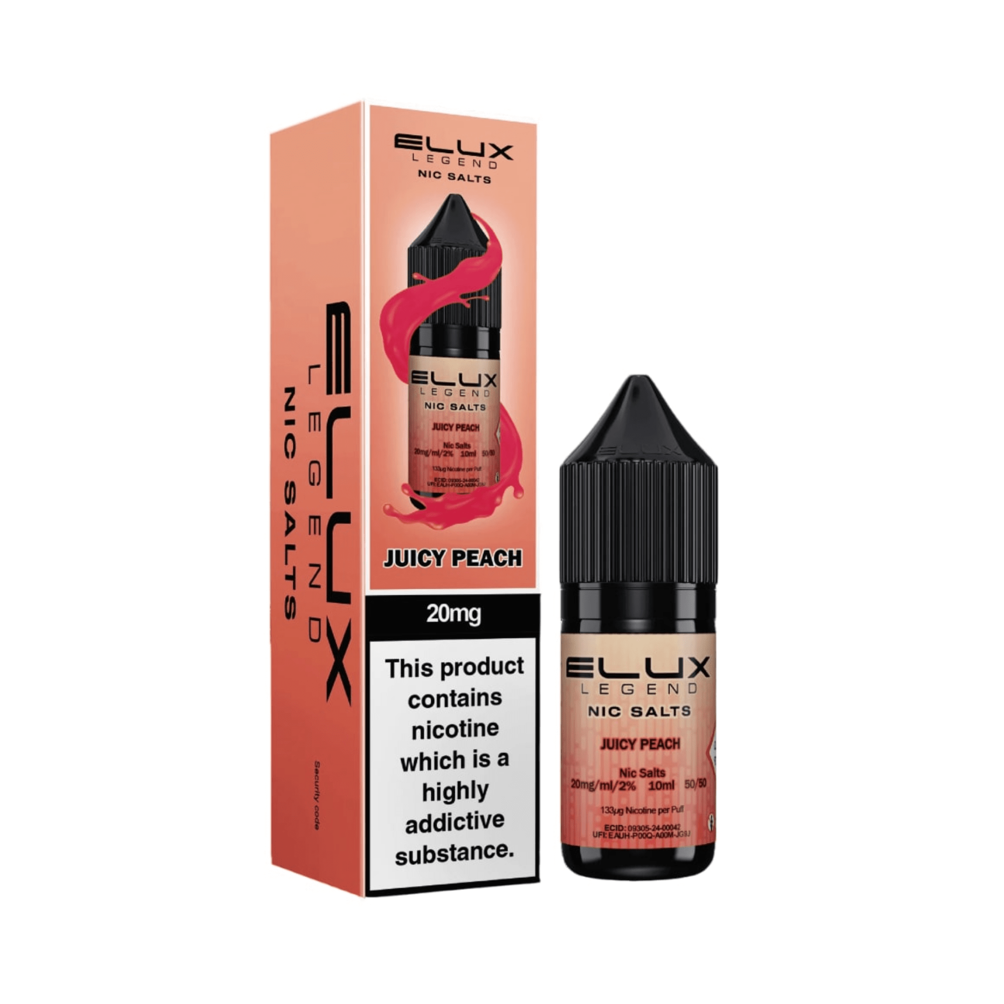 ELUX SALTS Juicy Peach 10ML - Electromist.co.ukE - LiquidElux