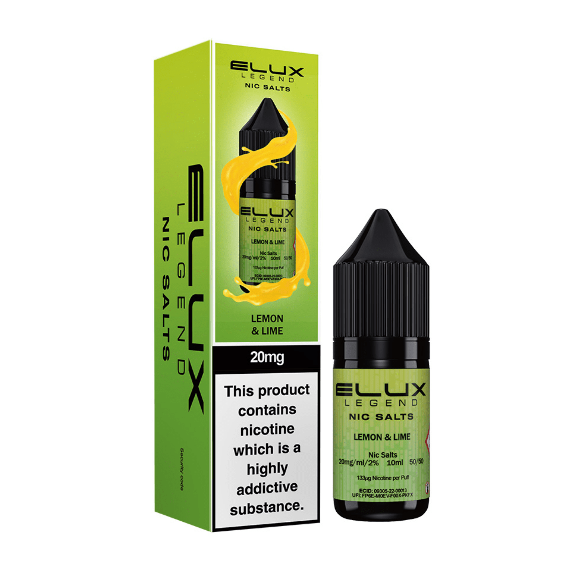ELUX SALTS Lemon & Lime 10ML - Electromist.co.ukE - LiquidElux