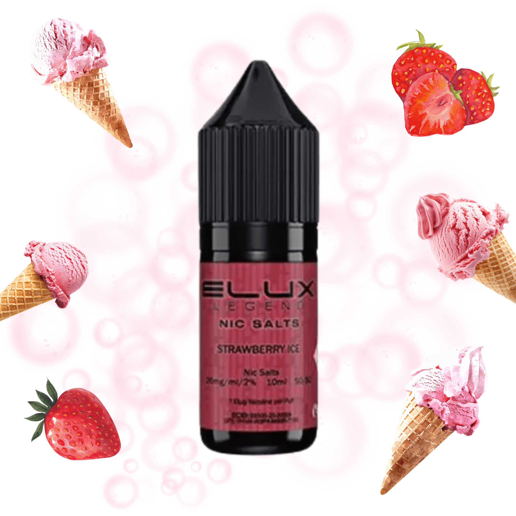 ELUX SALTS Strawberry Icecream 10ML - Electromist.co.ukE - LiquidElux