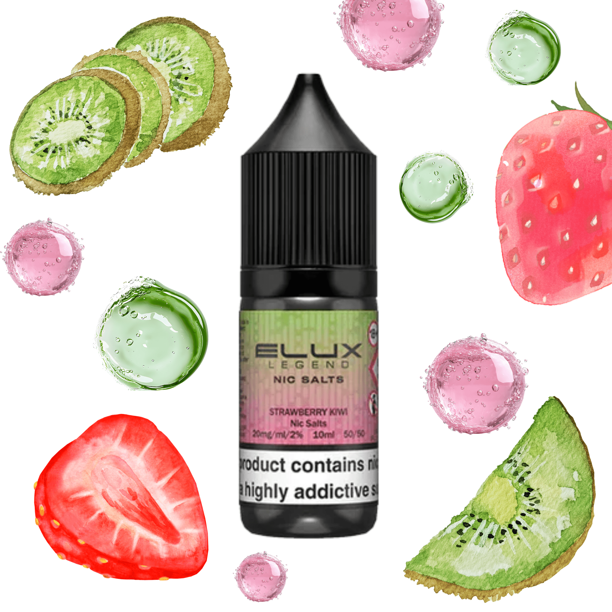 ELUX SALTS Strawberry Kiwi 10ML - Electromist.co.ukE LiquidElux