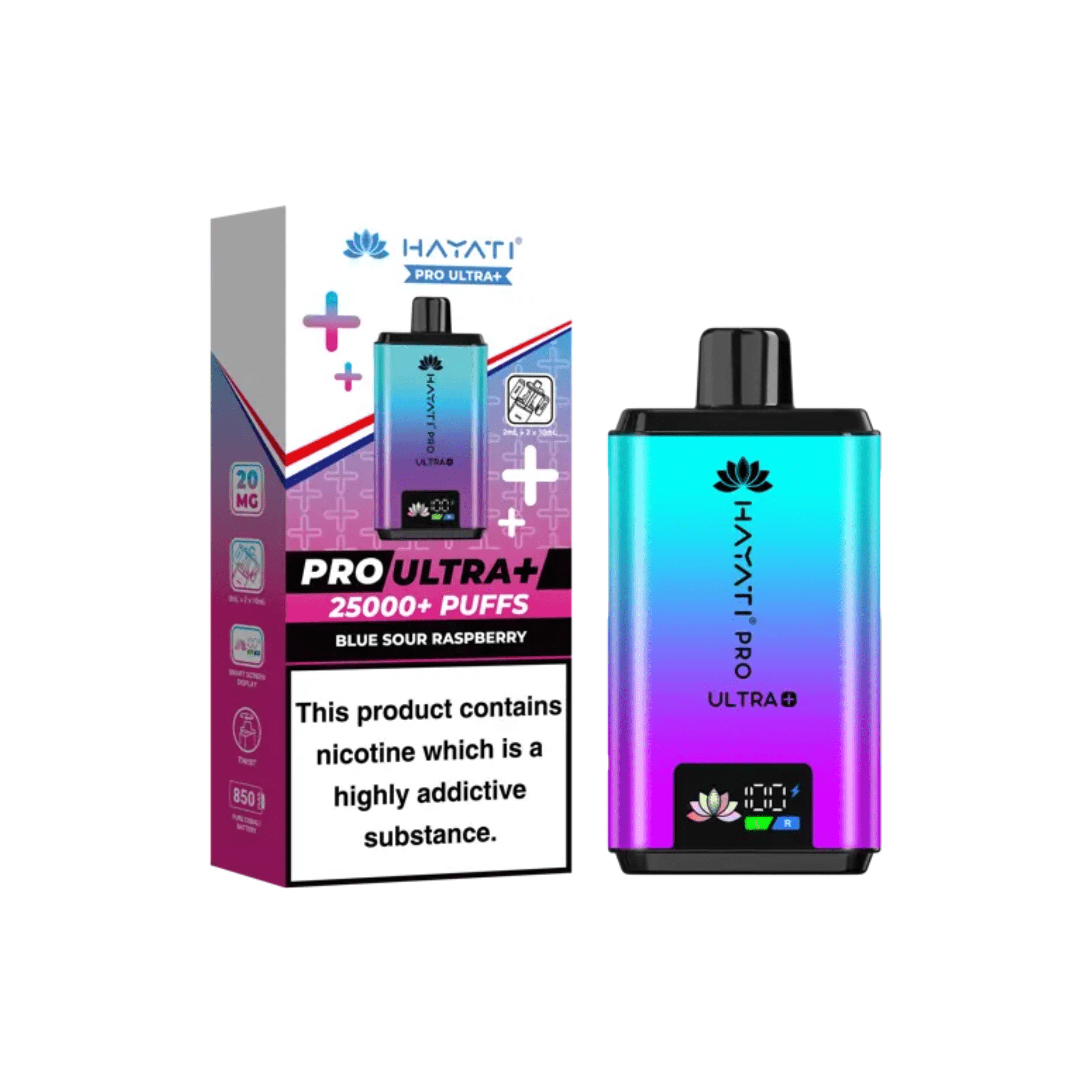Hayati Pro Ultra+ 25000 Puffs Kit - Blue Sour Raspberry 20mg - Electromist.co.ukPod kitsHayati
