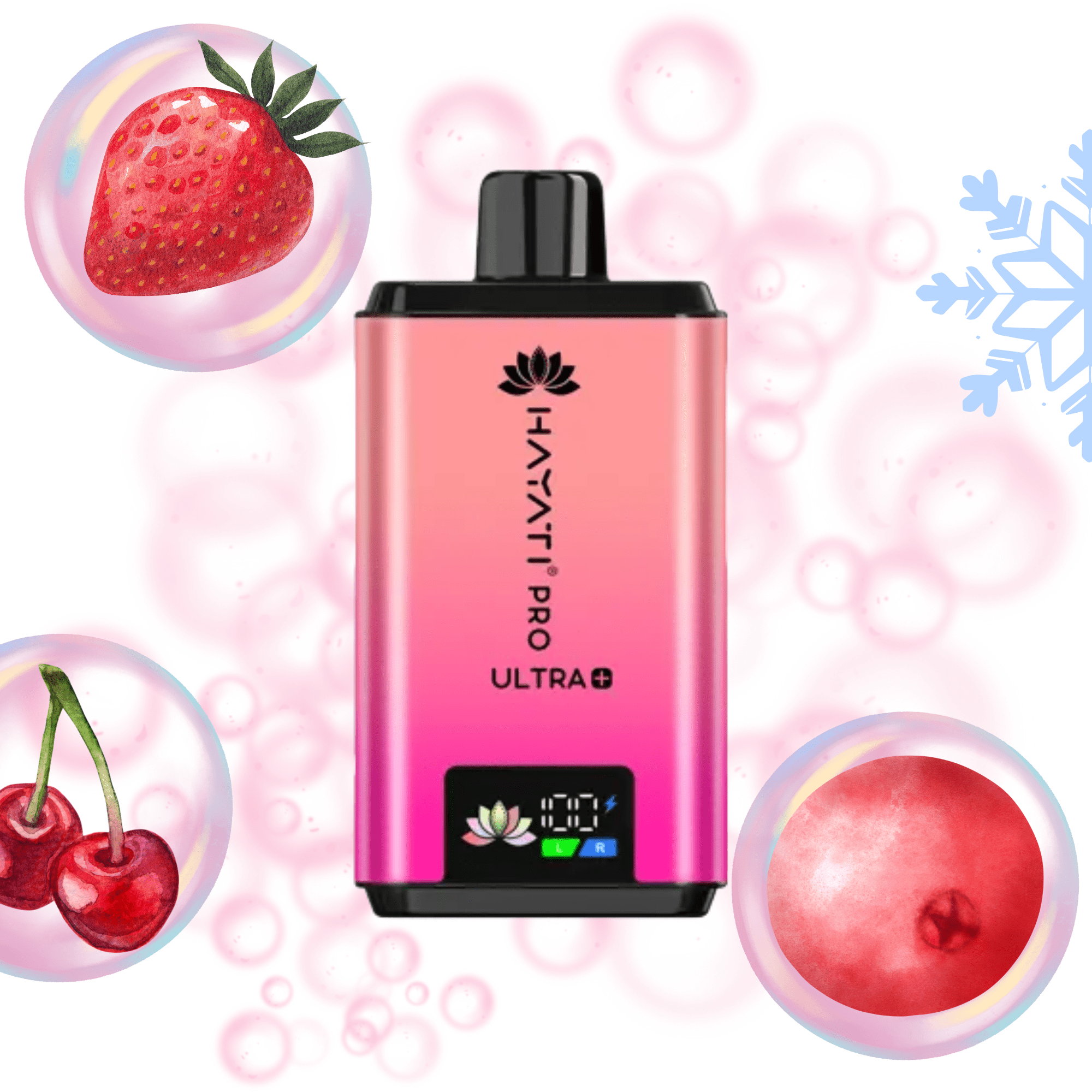 Hayati Pro Ultra+ 25000 Puffs Kit - Straw Cranberry Cherry / Cherry Ice 20mg - Electromist.co.ukPod kitsHayati