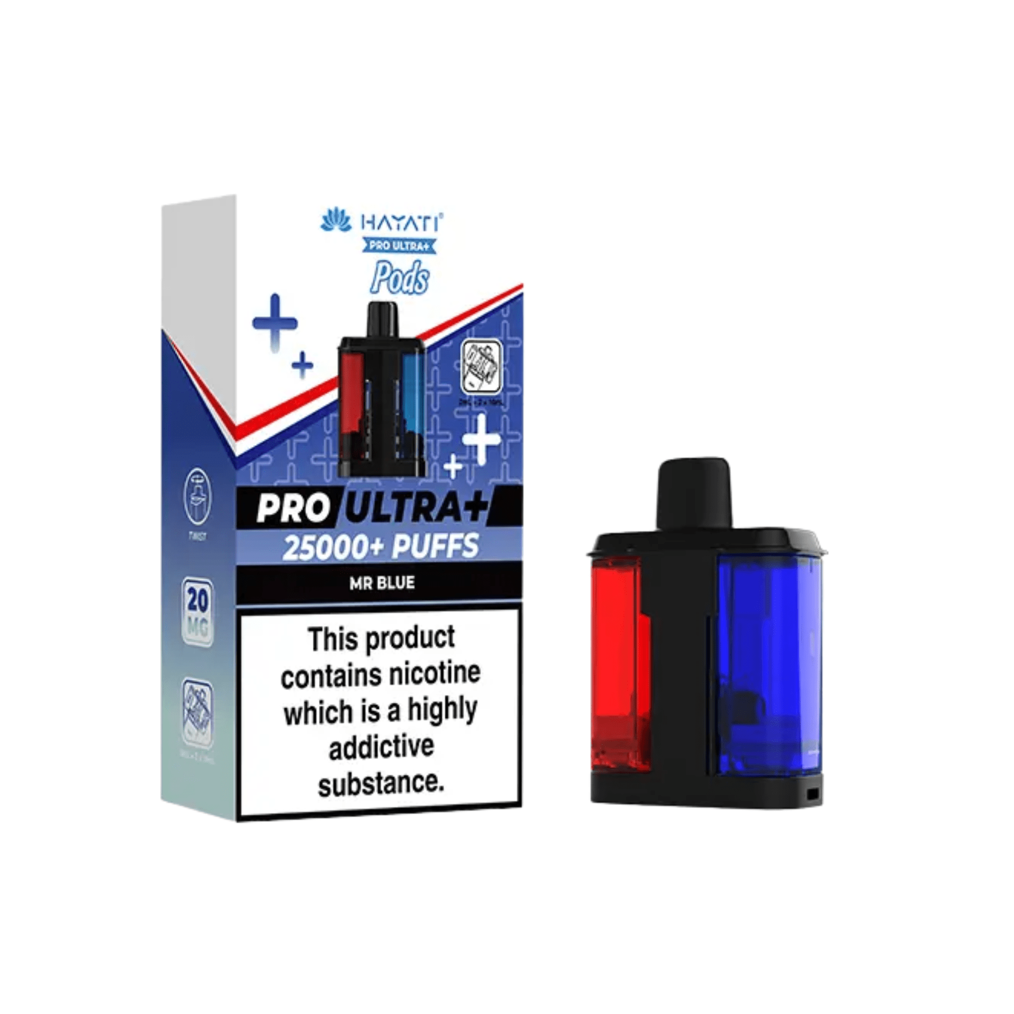 Hayati Pro Ultra+ 25000 Refill Pods - Mr Blue 20mg - Electromist.co.ukreplacement podsHayati