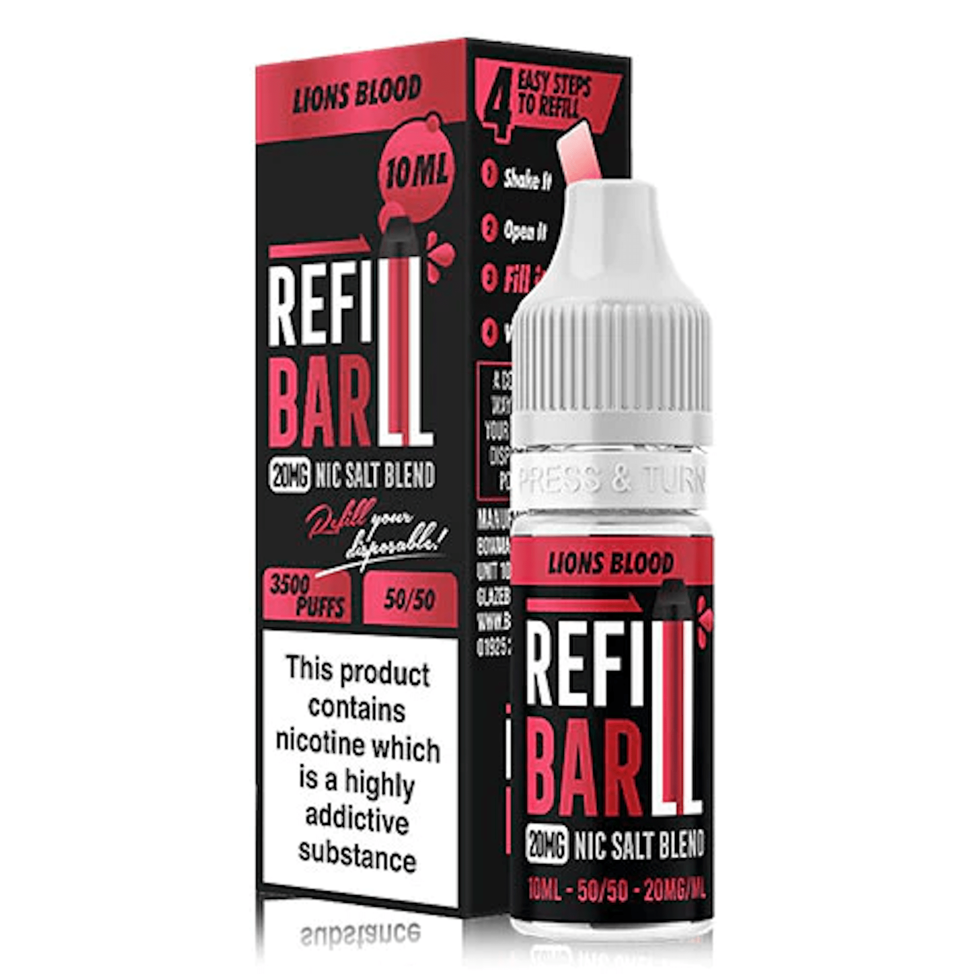 Refill Bar - Lions Blood 10ml - Electromist.co.ukE LiquidRefill Bar