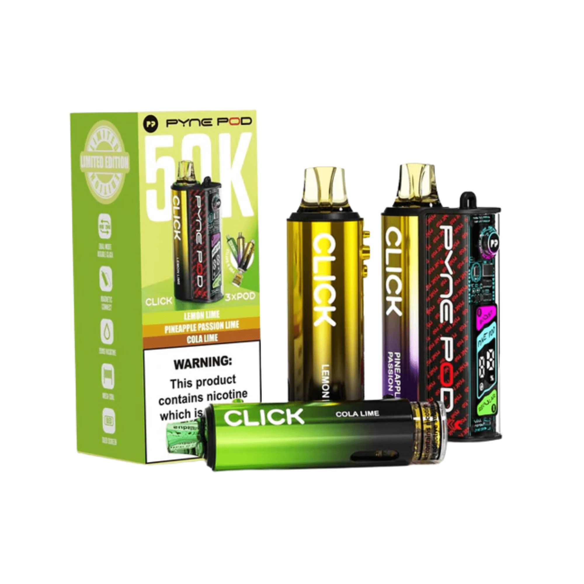 PYNE POD 50K Click Kit - Lime Edition - Electromist.co.ukPod kitsPyne Pod