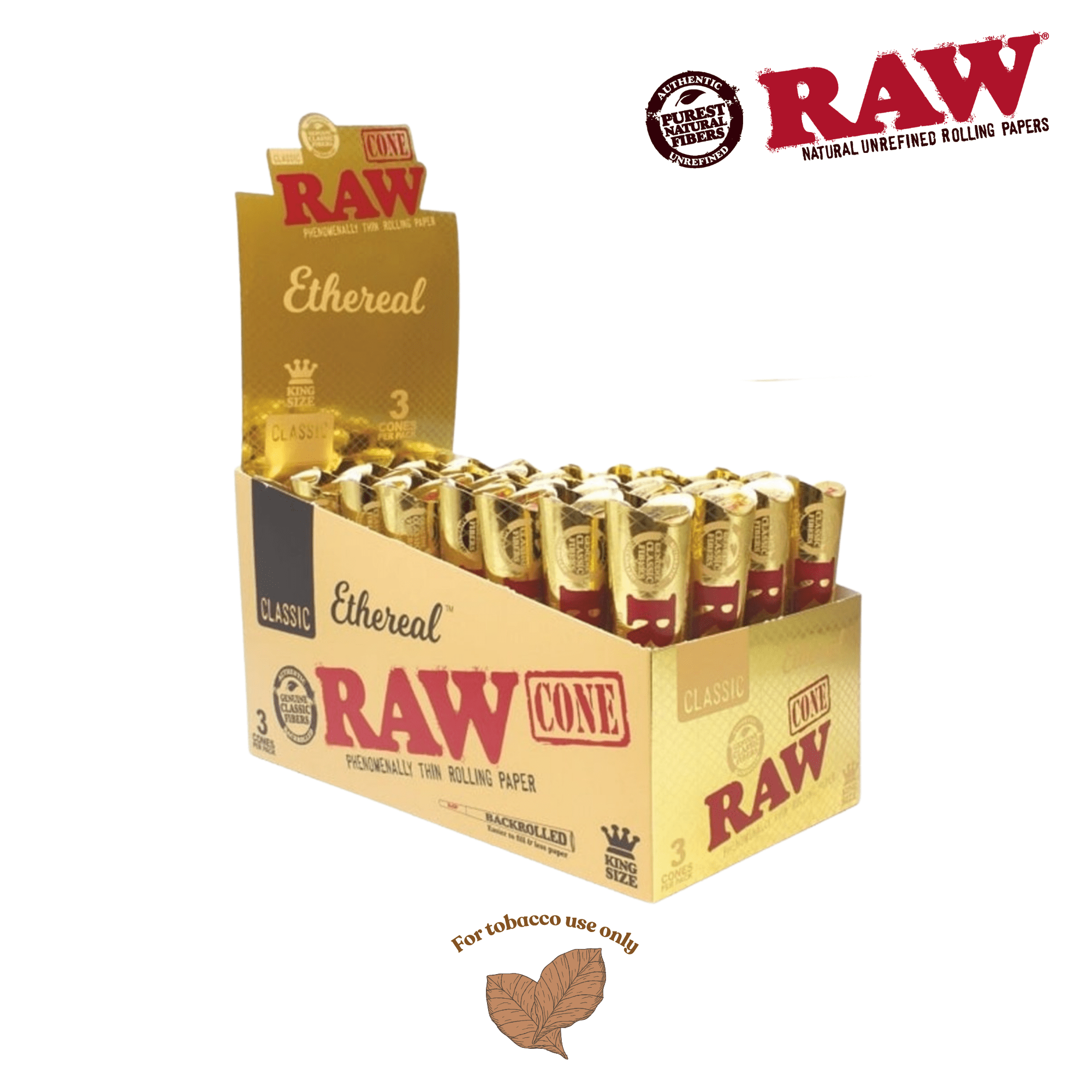 RAW - Classic Ethereal Kingsize Cones (Pack of 3) - Electromist.co.ukRAW