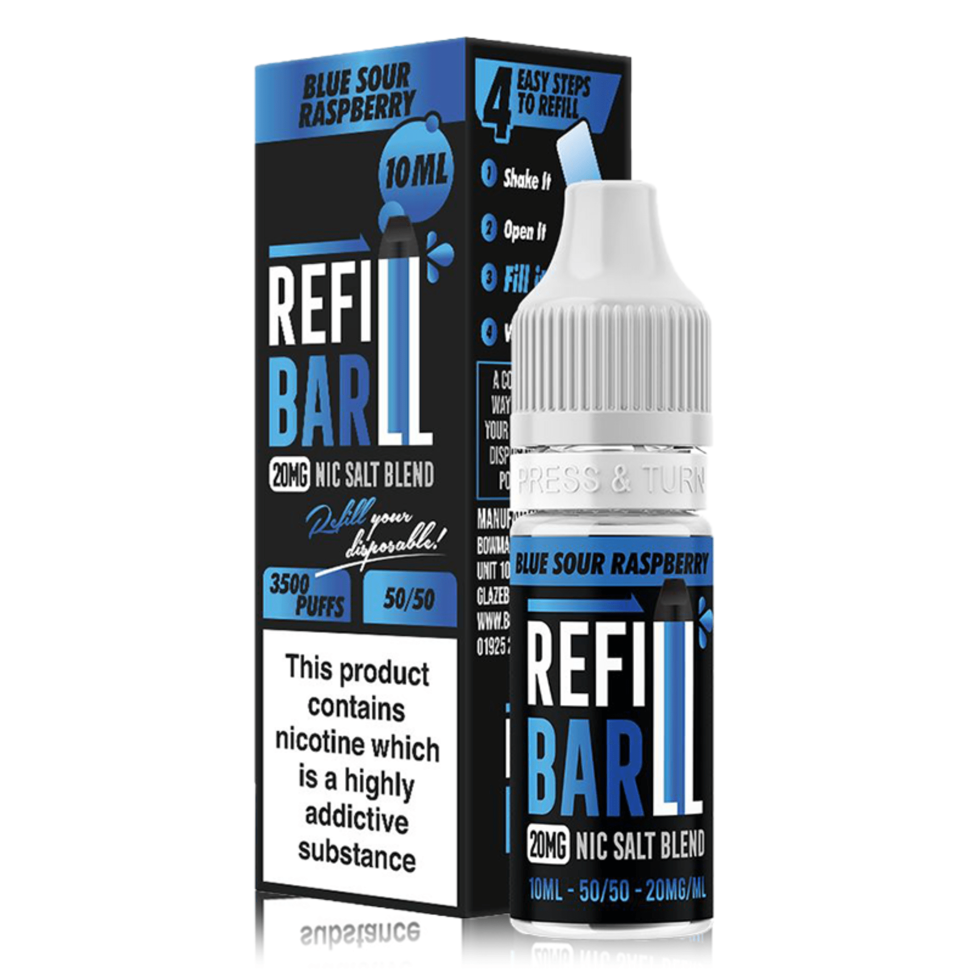 Refill Bar - Blue Sour Raspberry 10ml - Electromist.co.ukE - LiquidRefill Bar