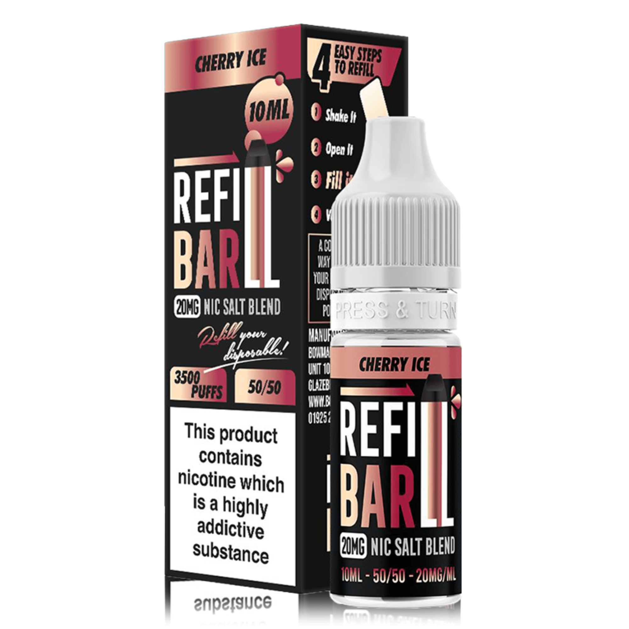 Refill Bar - Cherry Ice 10ml - Electromist.co.ukE - LiquidRefill Bar