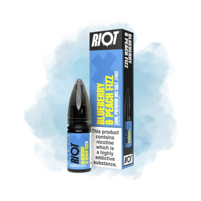 Riot X Nic Salts 10ML - Blueberry & Peach Fizz - Electromist.co.ukE - LiquidRiot Squad
