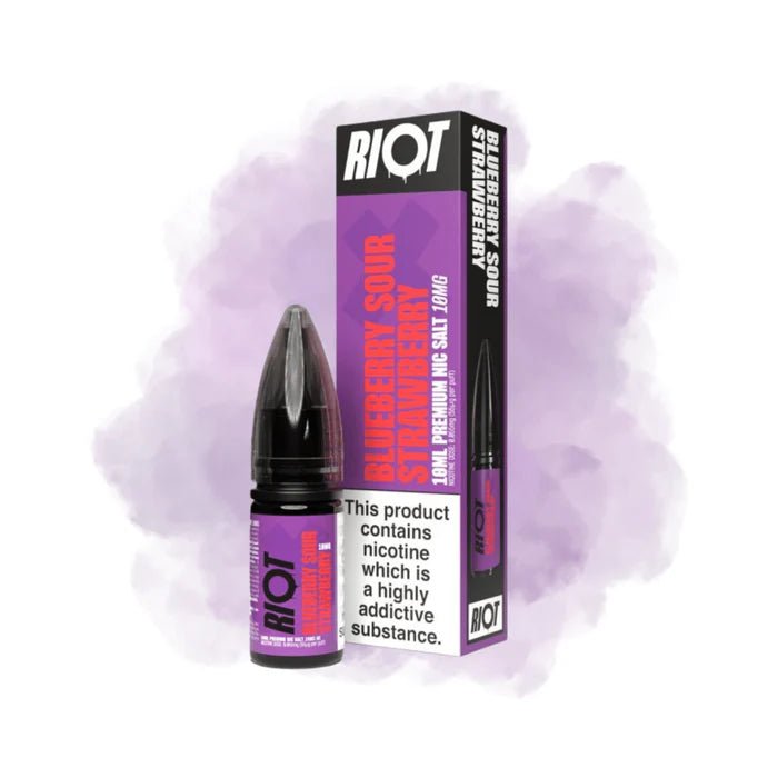 Riot X Nic Salts 10ML - Blueberry Sour Strawberry - Electromist.co.ukE - LiquidRiot Squad