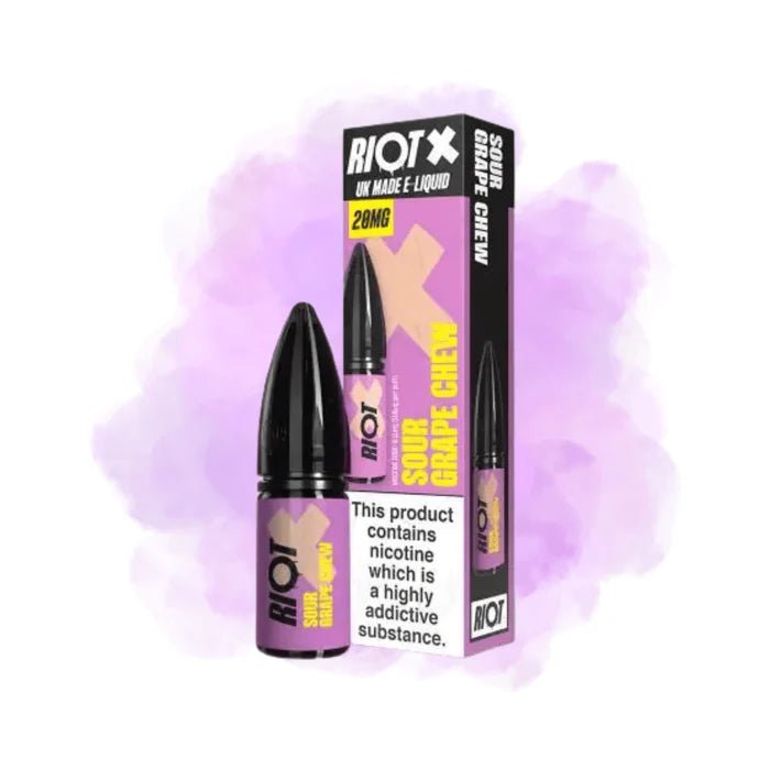 Riot X Nic Salts 10ML - Sour Grape Chew - Electromist.co.ukE - LiquidRiot Squad