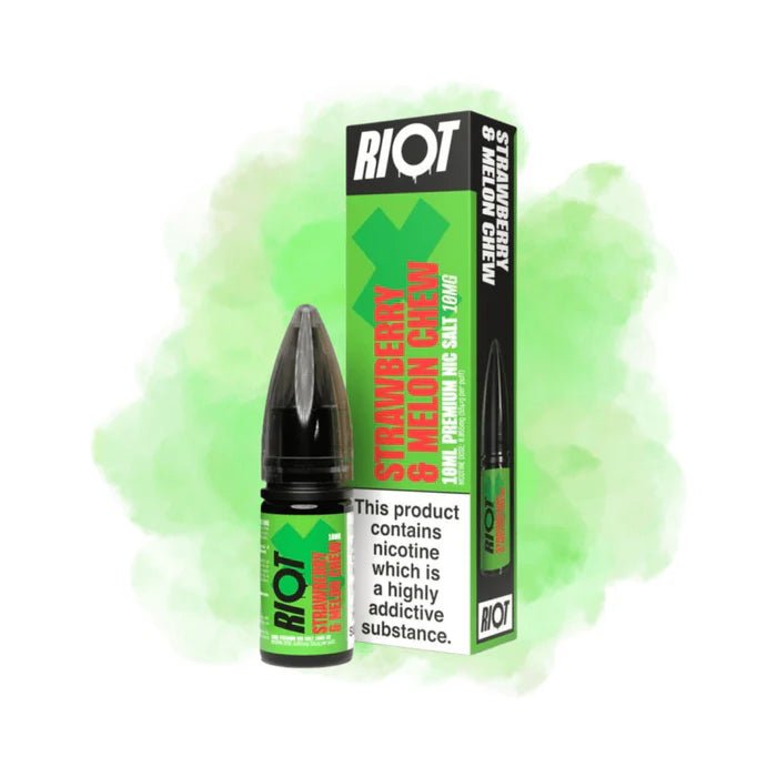 Riot X Nic Salts 10ML - Strawberry Melon Chew - Electromist.co.ukE - LiquidRiot Squad