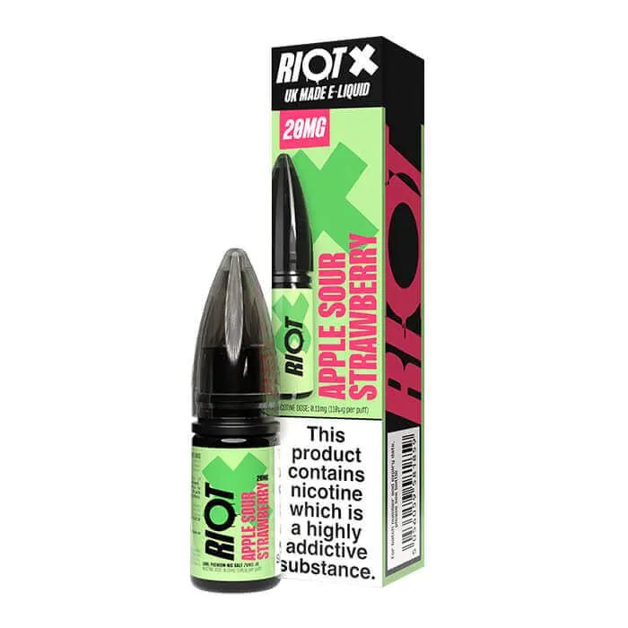 Riot X Nic Salts New Flavour - Apple Sour Strawberry - Electromist.co.ukE - LiquidRiot Squad