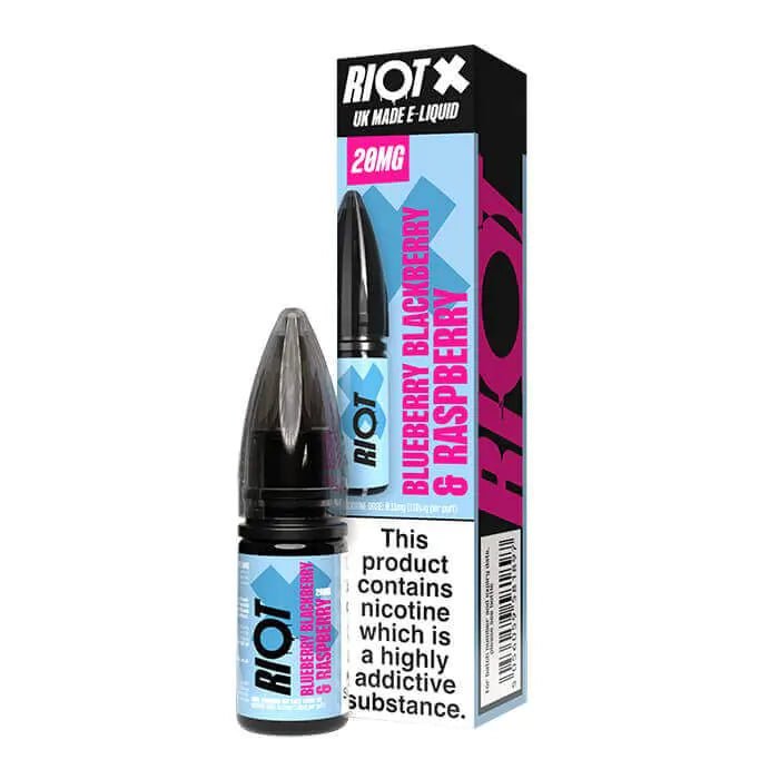 Riot X Nic Salts New Flavour - Blueberry Blackberry Raspberry - Electromist.co.ukE - LiquidRiot Squad