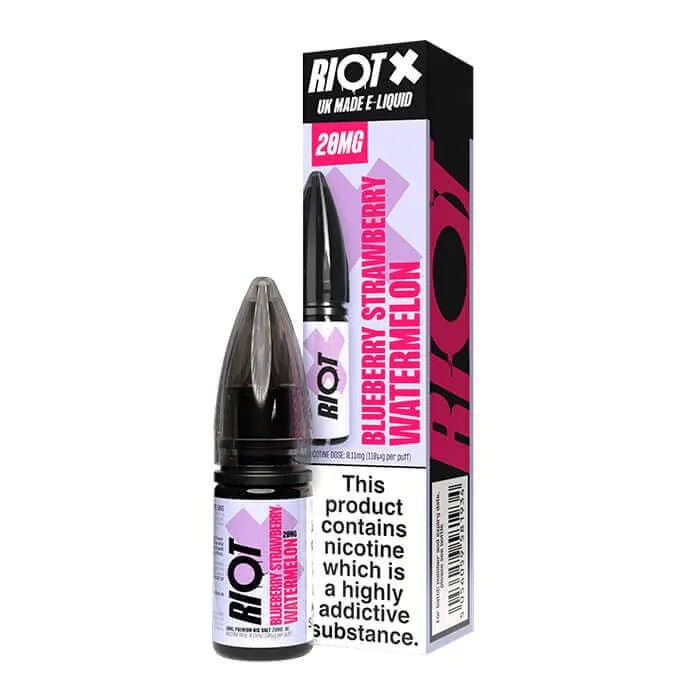 Riot X Nic Salts New Flavour - Blueberry Strawberry Watermelon - Electromist.co.ukE - LiquidRiot Squad