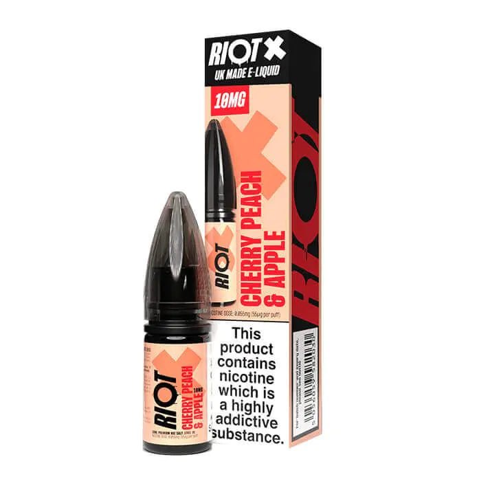 Riot X Nic Salts New Flavour - Cherry Peach Apple - Electromist.co.ukE - LiquidRiot Squad