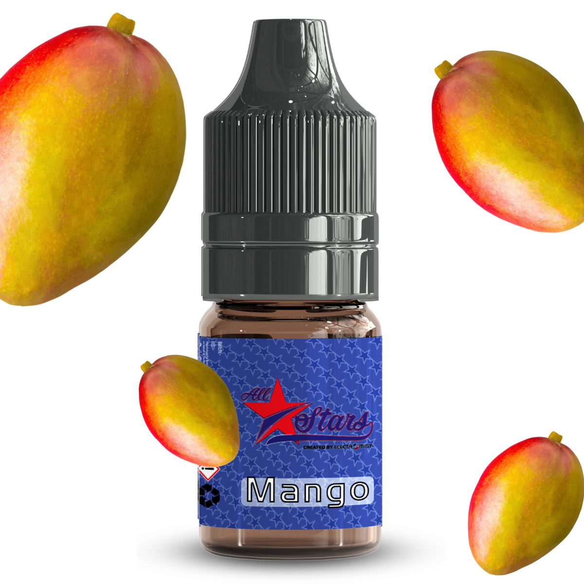 All Stars E-Liquid from the vape brand you can trust, Electromist, . Get your taste buds ready for a flavour sensation, Mango. Nicotine Content: 6mg/12mg/18mg Products may contain nicotine. For over 18s Only ejuice, vape pen, eliquid, e cigarette, 10ml, vaping, cloud, PG, VG, 60/40, vape liquid, Flavour, TPD