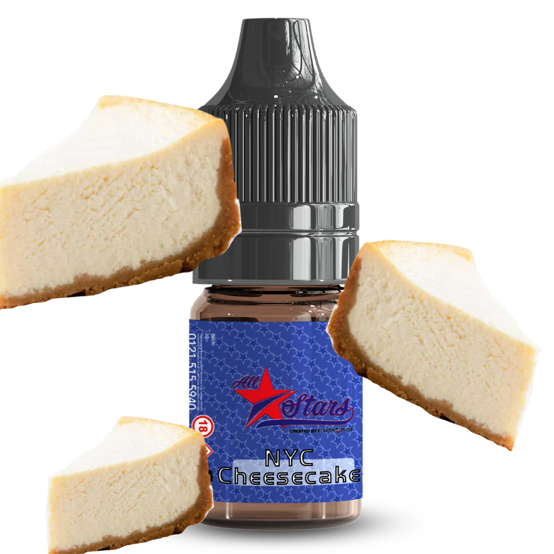 All Stars E-Liquid from the vape brand you can trust, Electromist, . Get your taste buds ready for a flavour sensation, NYC Cheesecake. Nicotine Content: 6mg/12mg/18mg Products may contain nicotine. For over 18s Only ejuice, vape pen, eliquid, e cigarette, 10ml, vaping, cloud, PG, VG, 60/40, vape liquid, Flavour, TPD