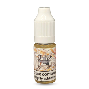 All Stars Salts from the vape brand you can trust, Electromist. Get your taste buds ready for a flavour sensation, Strawberry Ice Cream. Nicotine Content: 6mg/12mg/18mg Products may contain nicotine. For over 18s Only ejuice, vape pen, eliquid, e cigarette, 10ml, vaping, cloud, PG, VG, 60/40, vape liquid, Flavour, TPD