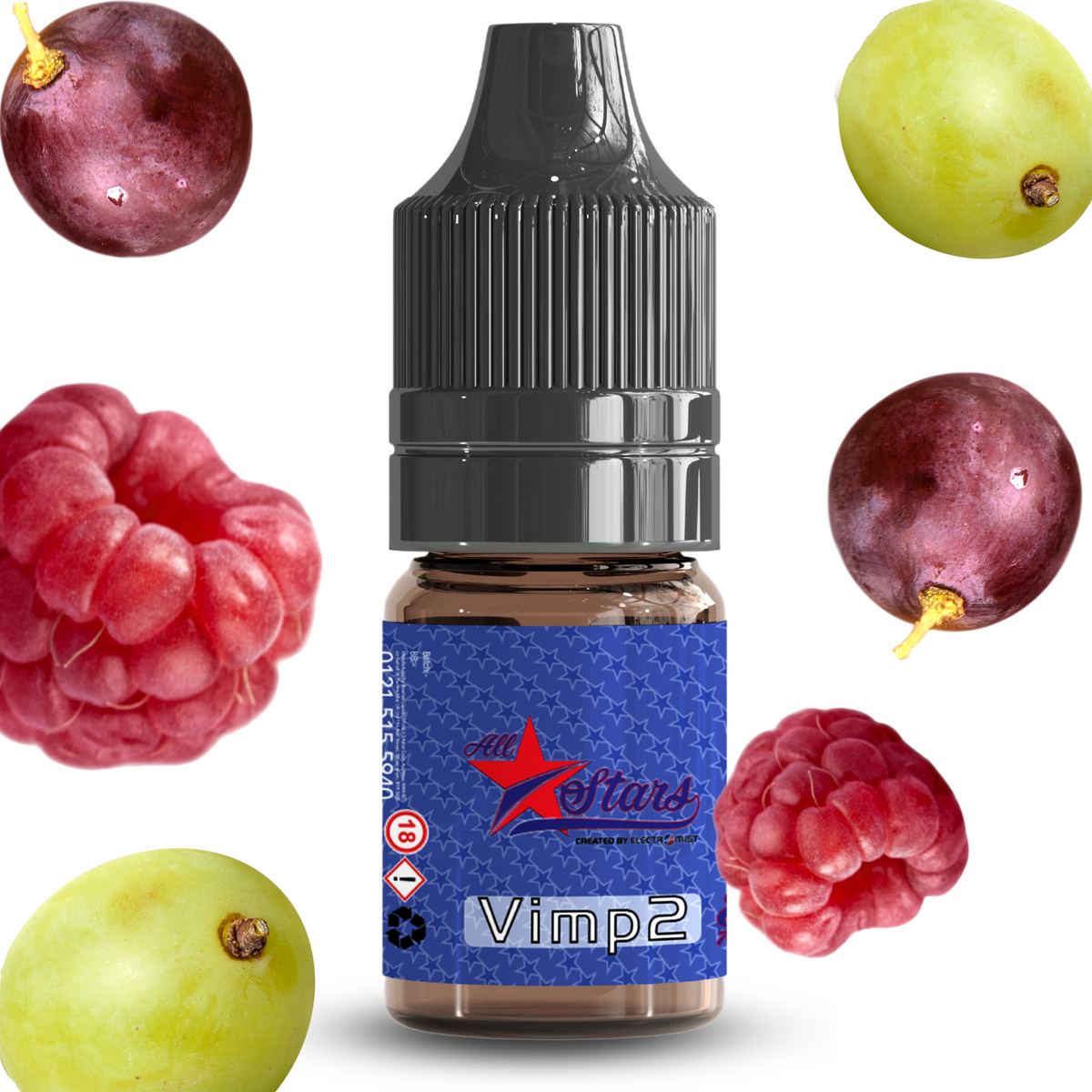 All Stars E-Liquid from the vape brand you can trust, Electromist, . Get your taste buds ready for a flavour sensation, Vimp2. Nicotine Content: 6mg/12mg/18mg Products may contain nicotine. For over 18s Only ejuice, vape pen, eliquid, e cigarette, 10ml, vaping, cloud, PG, VG, 60/40, vape liquid, Flavour, TPD