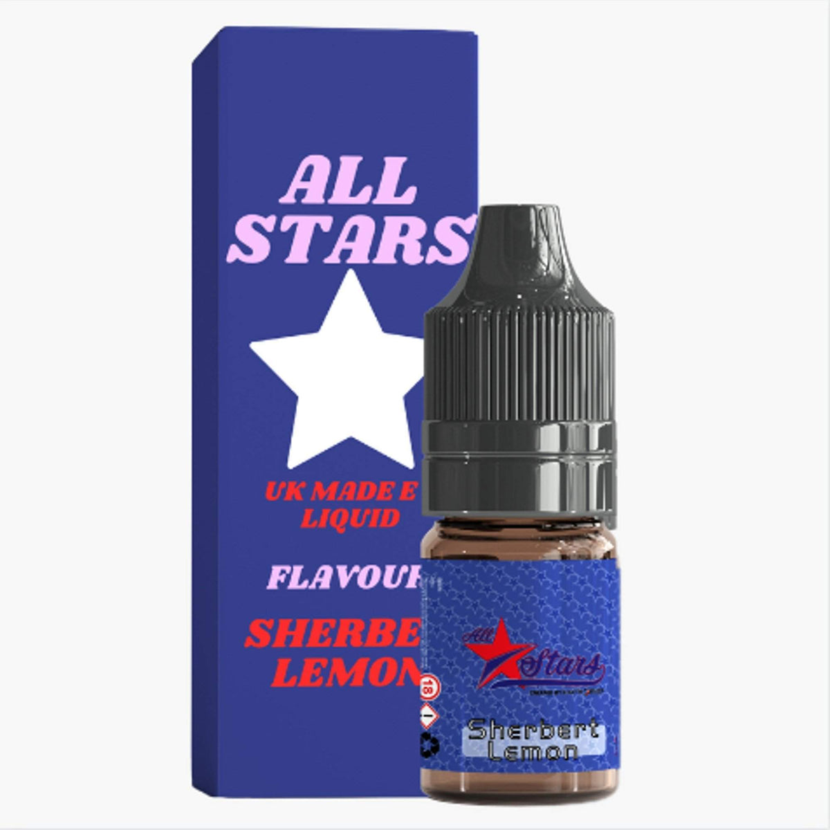 All Stars - Sherbet Lemon E-Liquid Flavour 10ml-All Stars-10ml,12mg,50/50,6mg